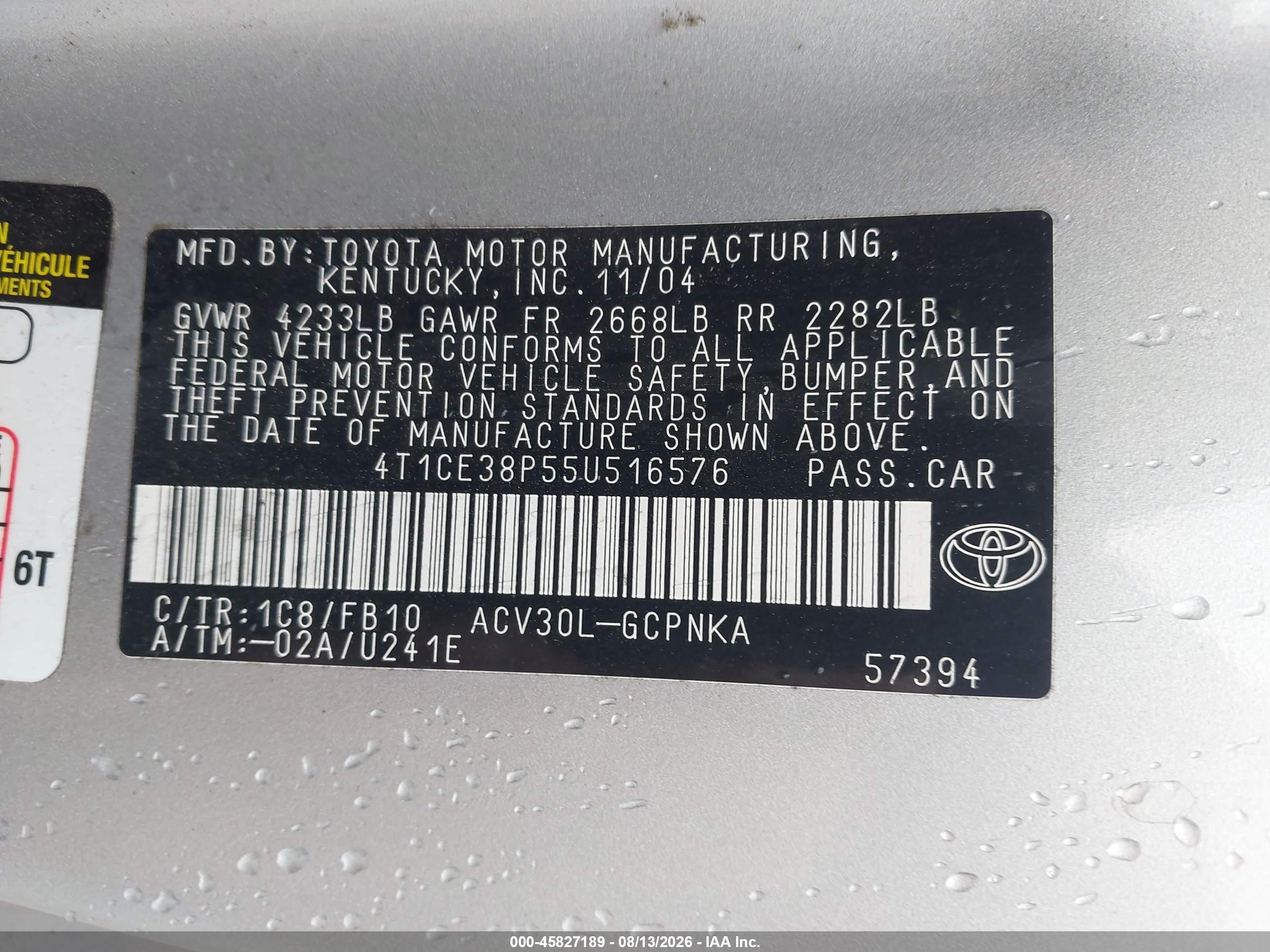 2005 Toyota Camry Solara Se Silver vin: 4T1CE38P55U516576