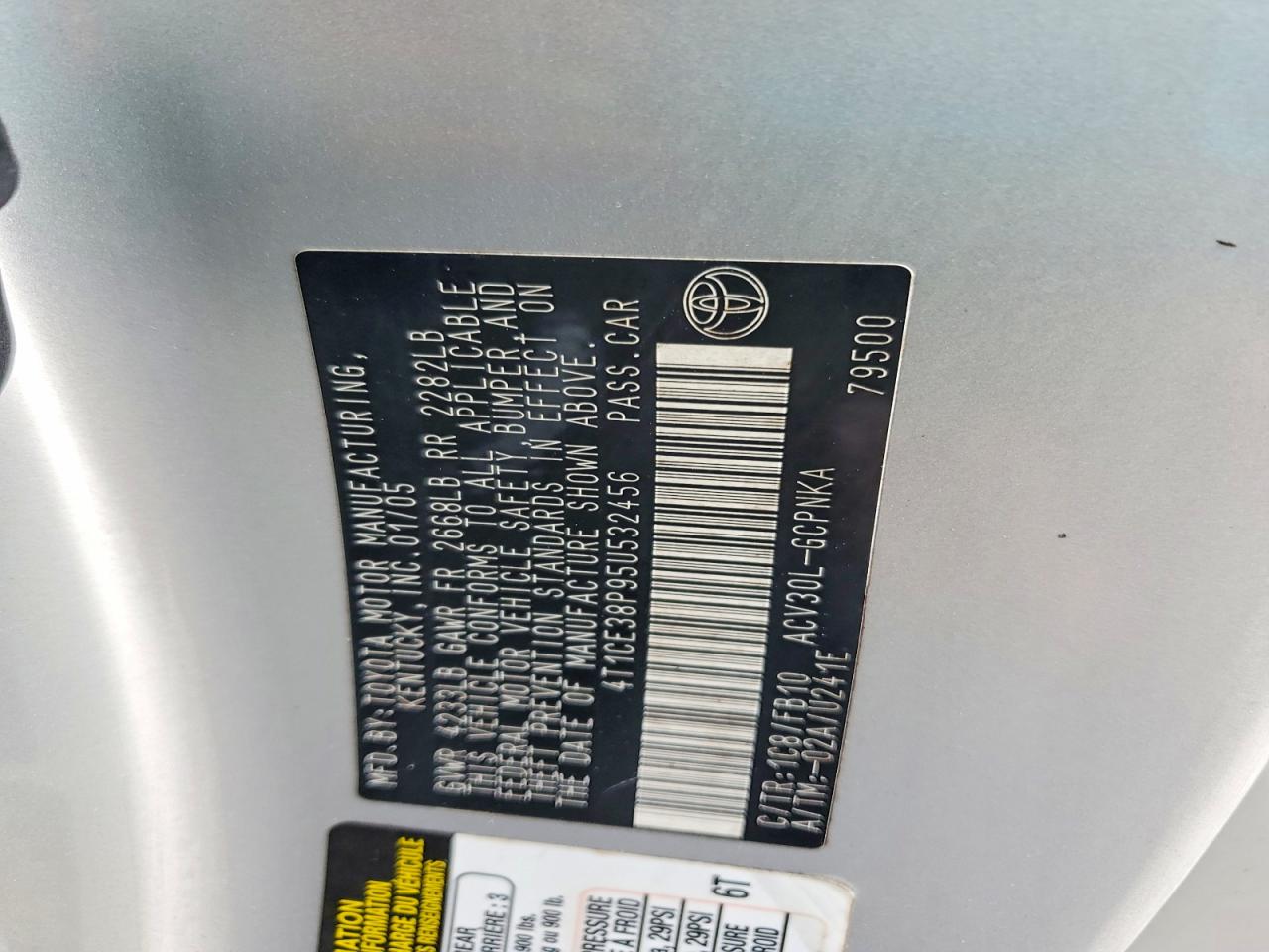2005 Toyota Camry Solara Se Silver vin: 4T1CE38P95U532456
