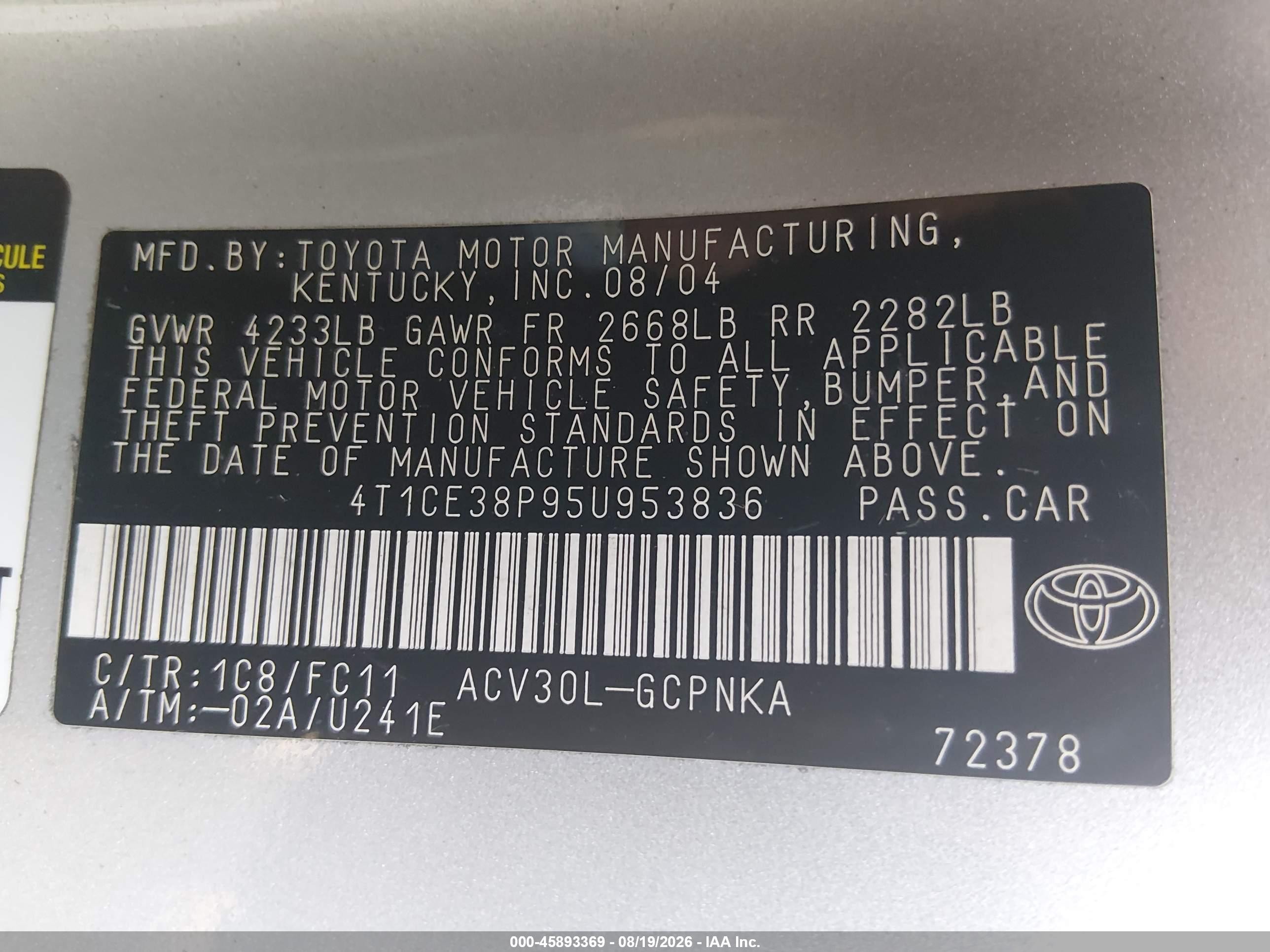 2005 Toyota Camry Solara Se Sport Silver vin: 4T1CE38P95U953836