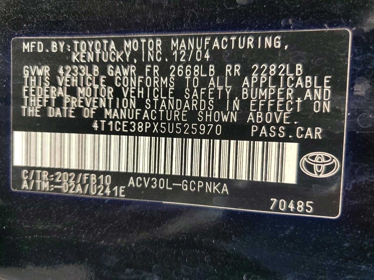 2005 Toyota Camry Solara Se Черный vin: 4T1CE38PX5U525970