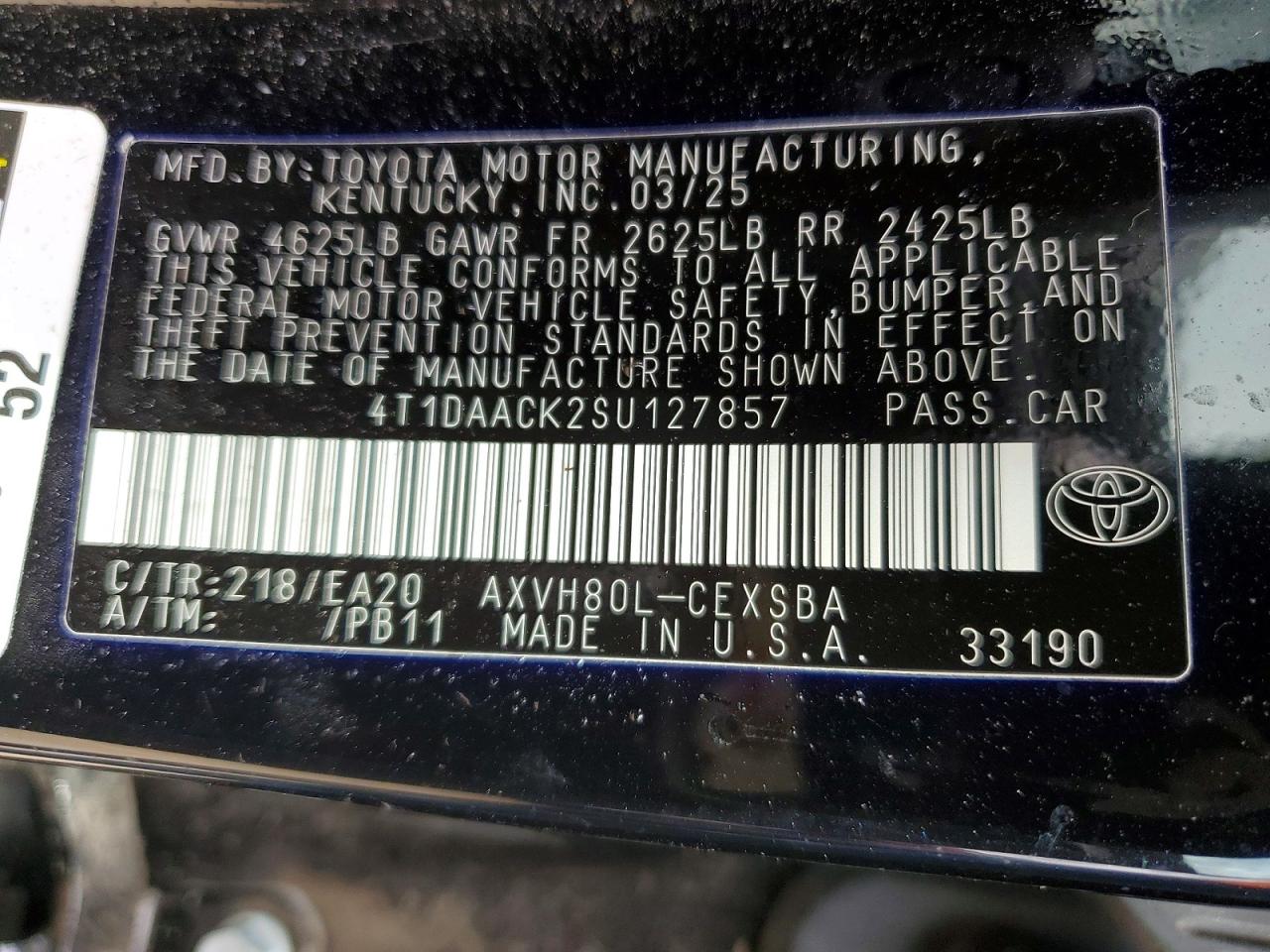 2025 Toyota Camry Se Black vin: 4T1DAACK2SU127857