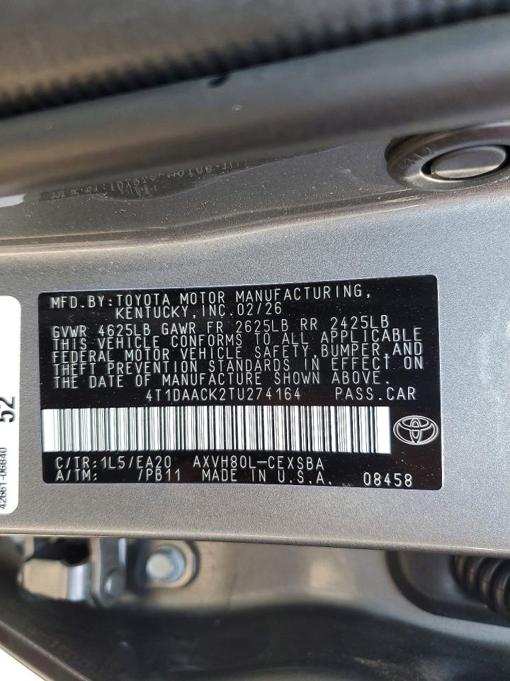 2026 Toyota Camry Se Gray vin: 4T1DAACK2TU274164