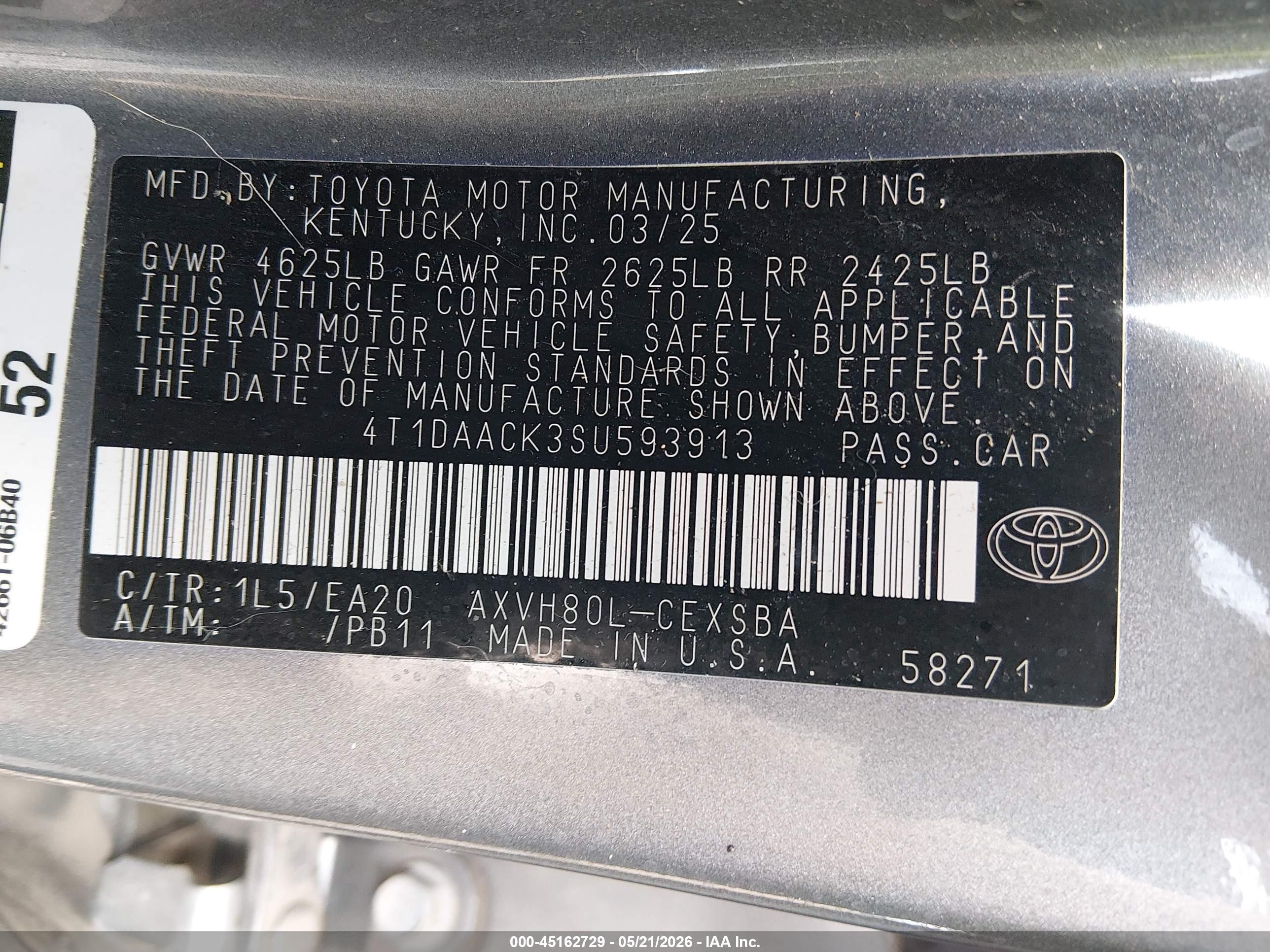 2025 Toyota Camry Se Silver vin: 4T1DAACK3SU593913