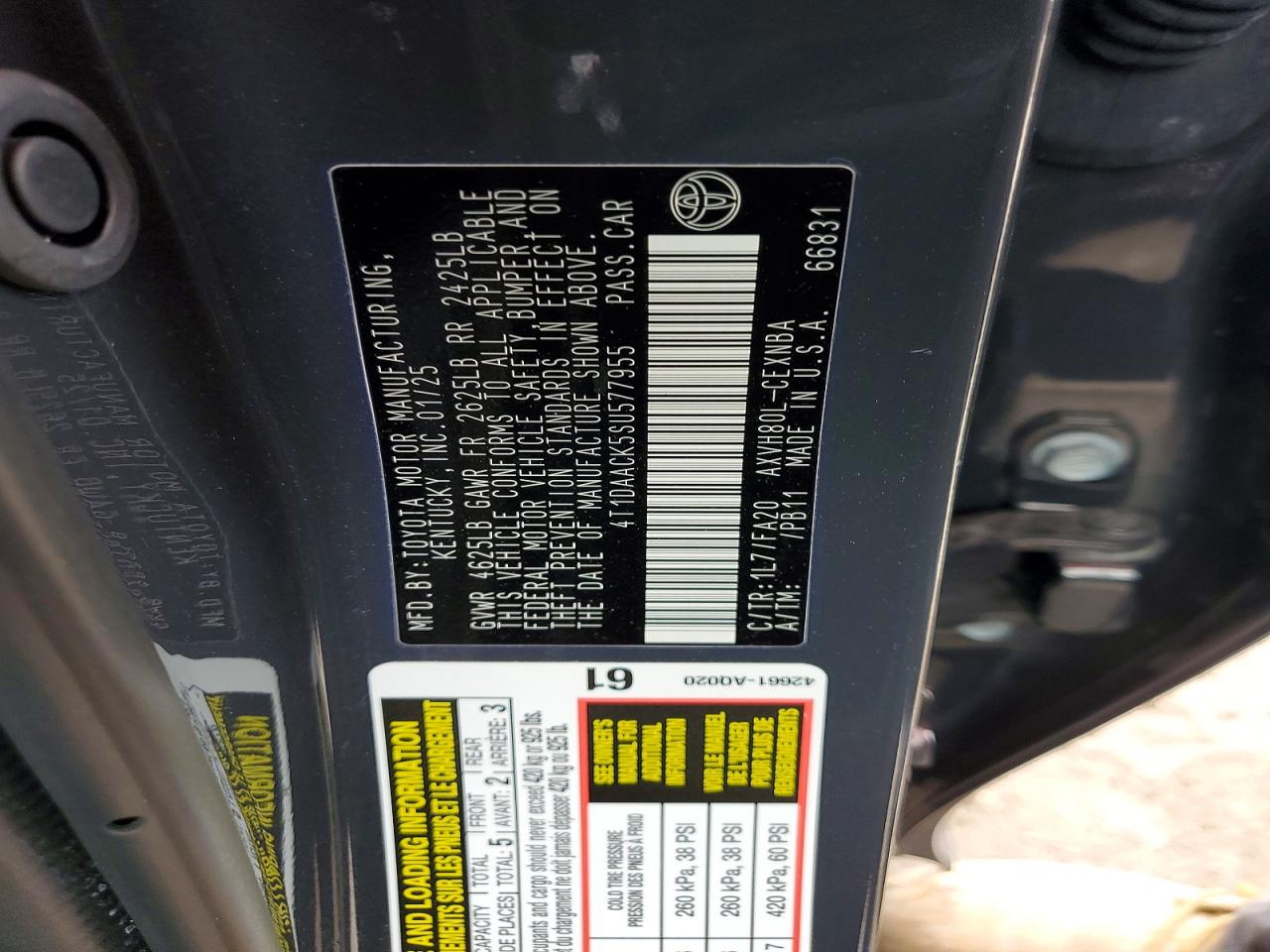 2025 Toyota Camry Серый vin: 4T1DAACK5SU577955