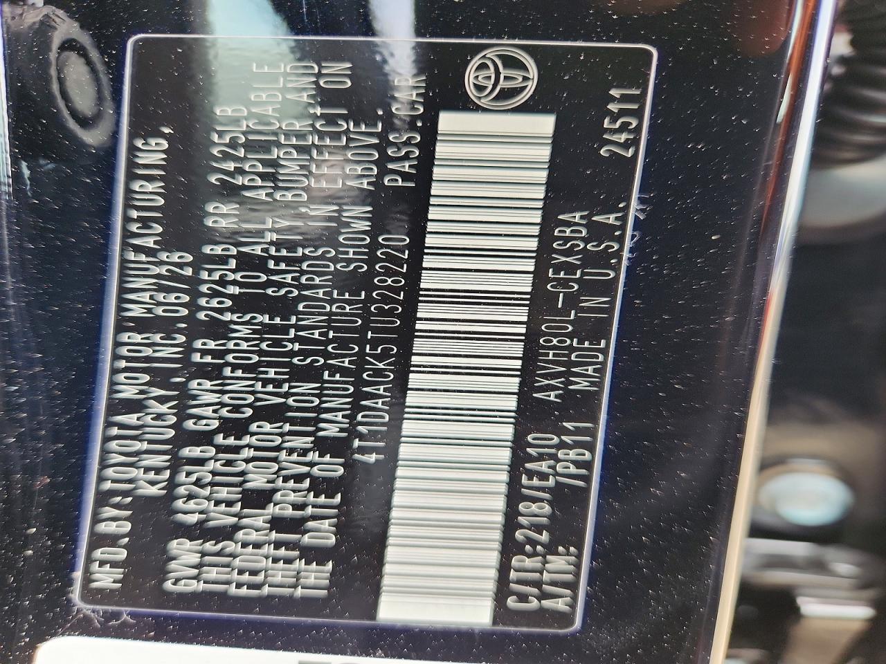 2026 Toyota Camry Se Black vin: 4T1DAACK5TU328220