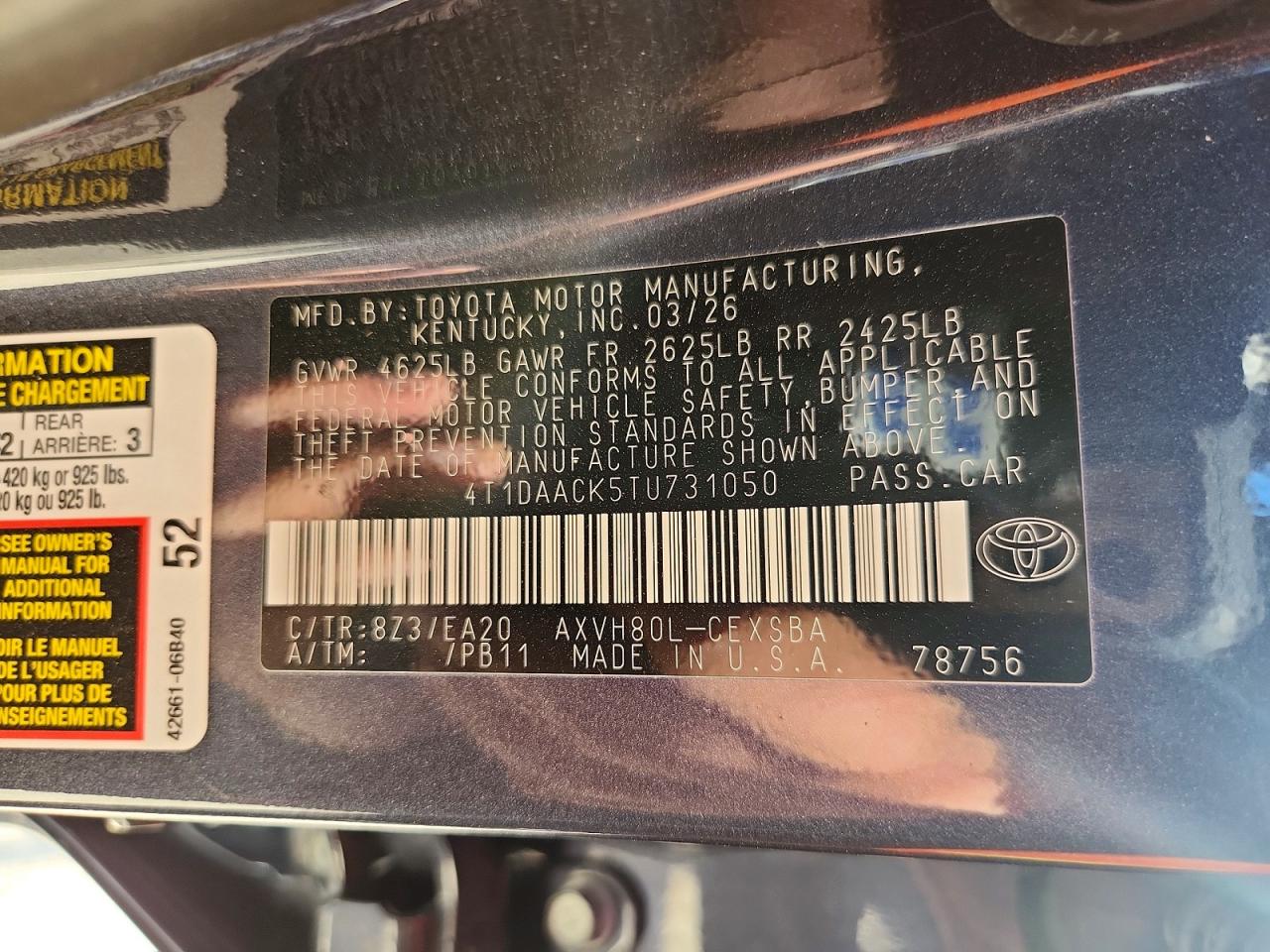 2026 Toyota Camry Se Gray vin: 4T1DAACK5TU731050