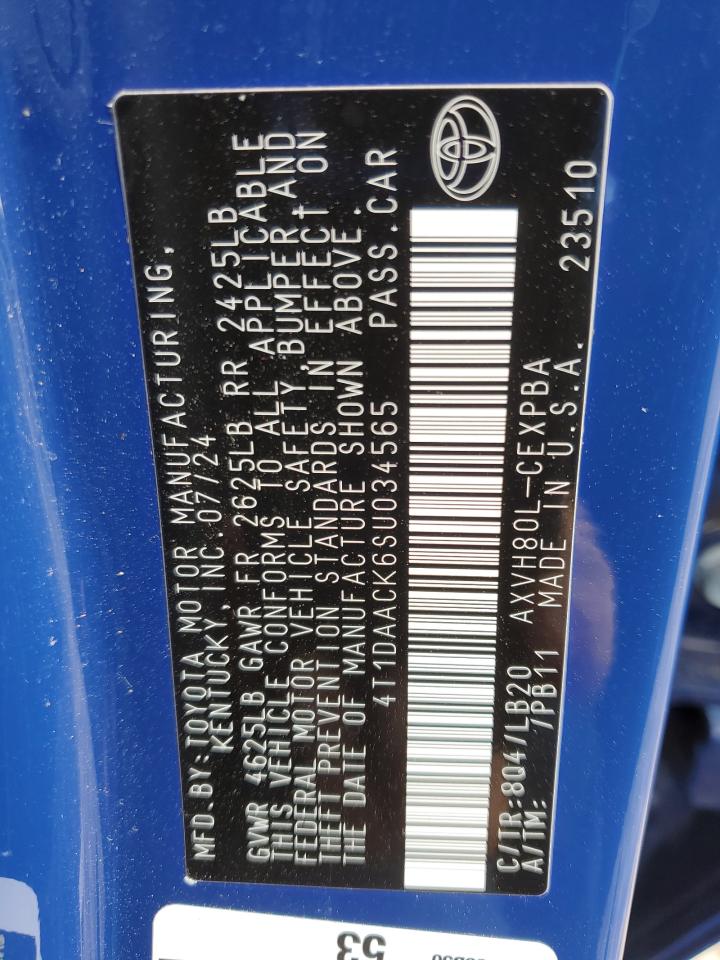 2025 Toyota Camry Xse Blue vin: 4T1DAACK6SU034565