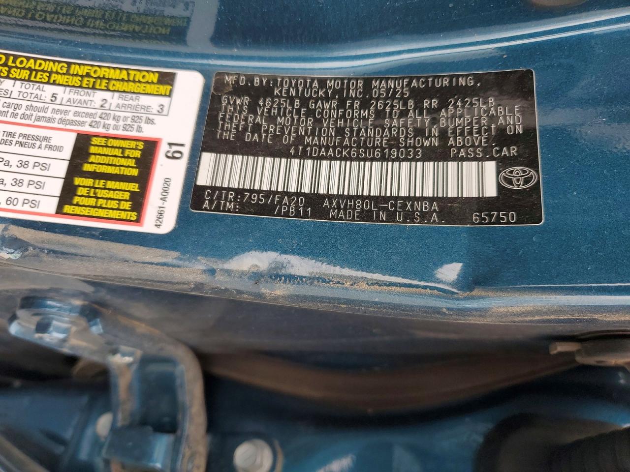 2025 Toyota Camry Le Синий vin: 4T1DAACK6SU619033