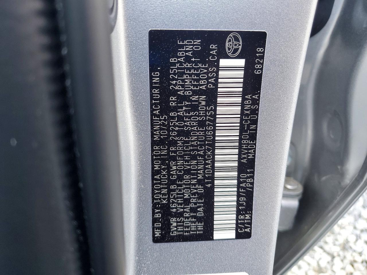 2026 Toyota Camry Le Silver vin: 4T1DAACK7TU667755