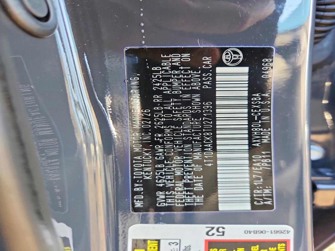 2026 Toyota Camry Se Gray vin: 4T1DAACK8TU271396