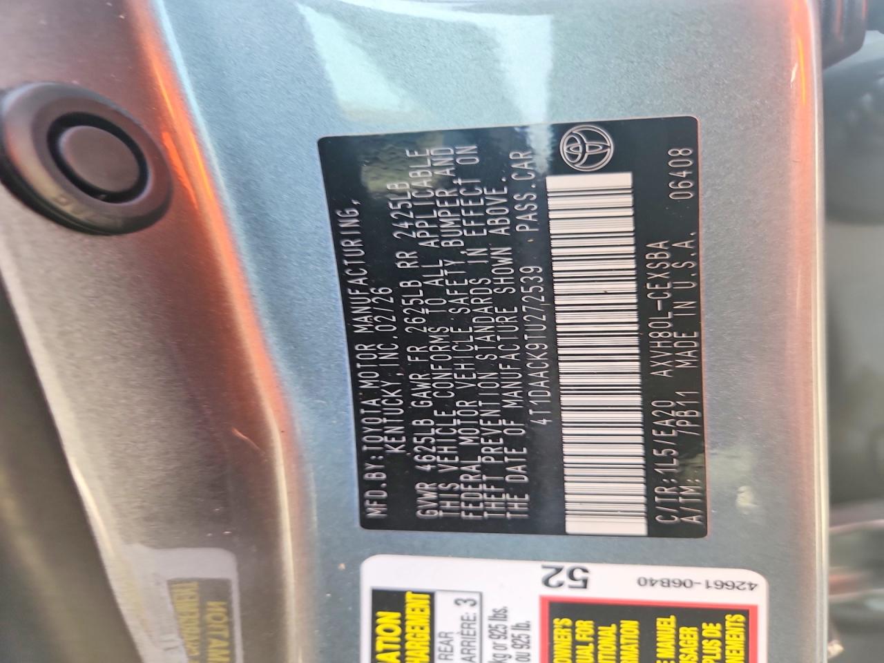 2026 Toyota Camry Se Gray vin: 4T1DAACK9TU272539