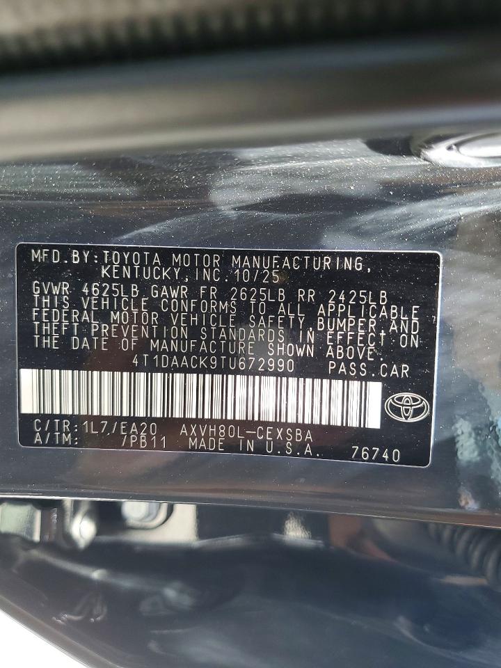 2026 Toyota Camry Se Gray vin: 4T1DAACK9TU672990