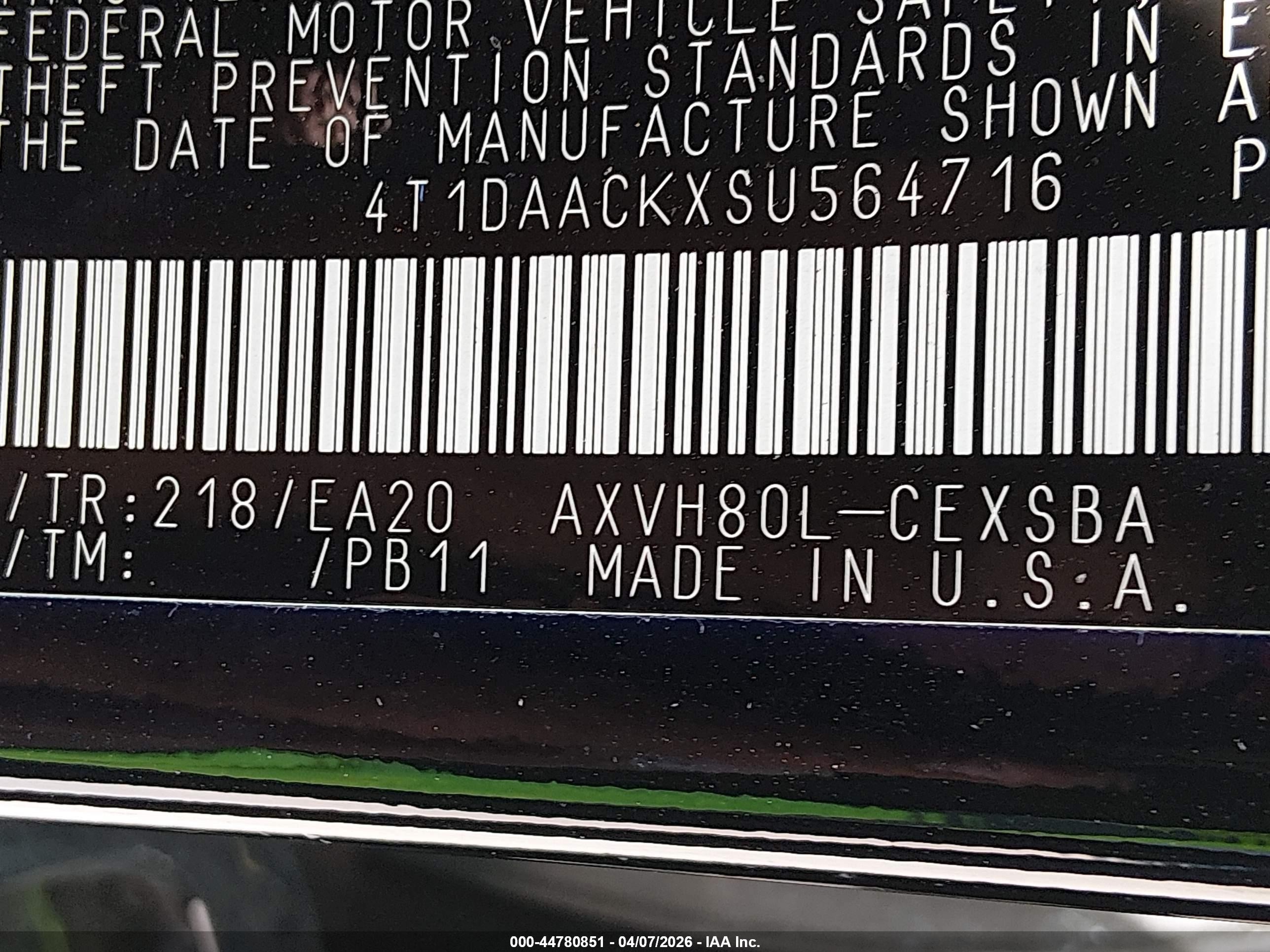 2025 Toyota Camry Se Black vin: 4T1DAACKXSU564716