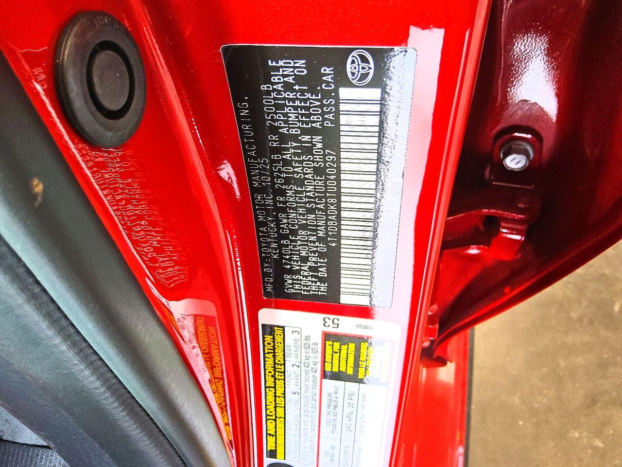 2026 Toyota Camry Xse Красный vin: 4T1DBADK8TU040297