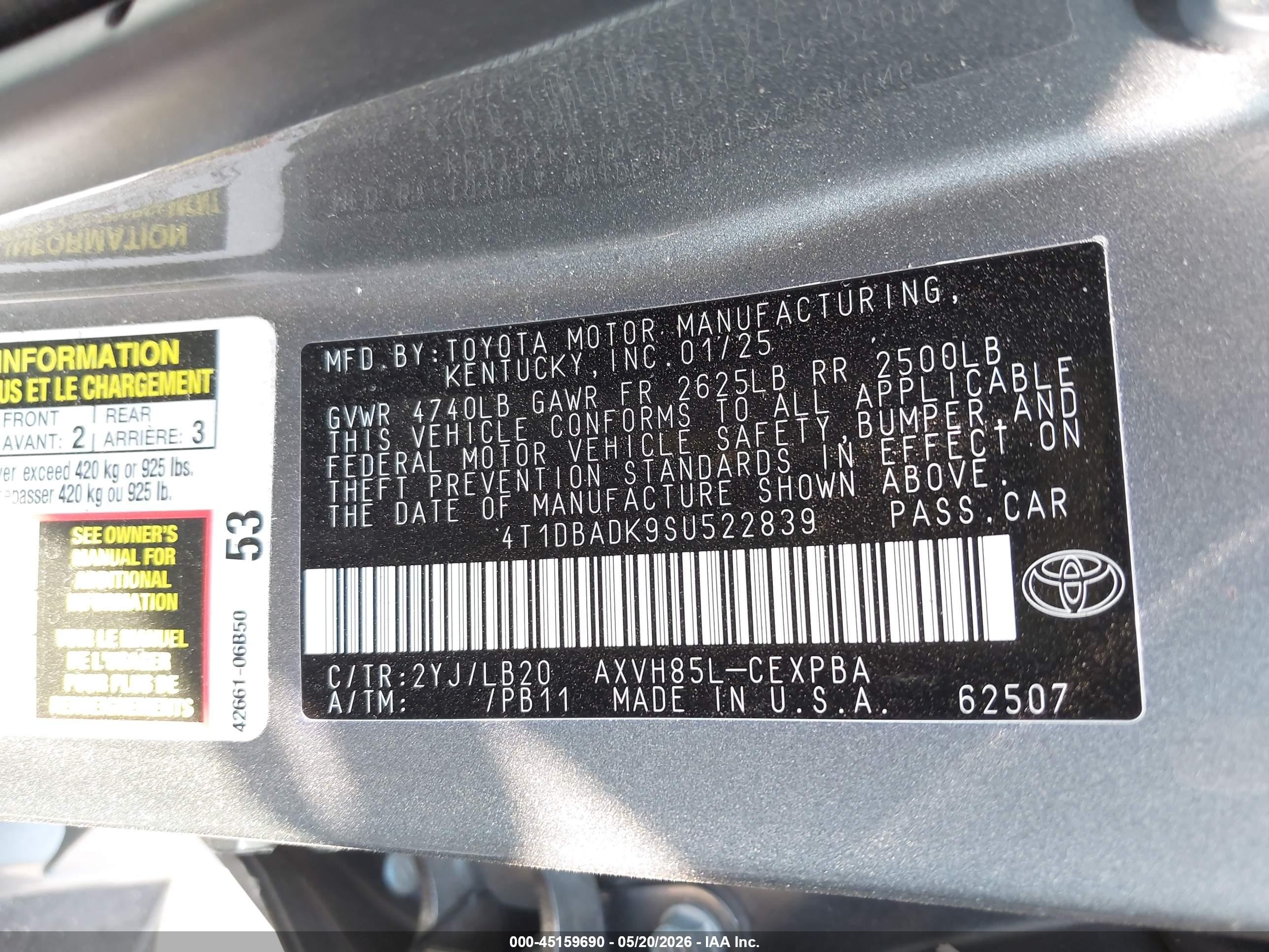 2025 Toyota Camry Xse Серый vin: 4T1DBADK9SU522839