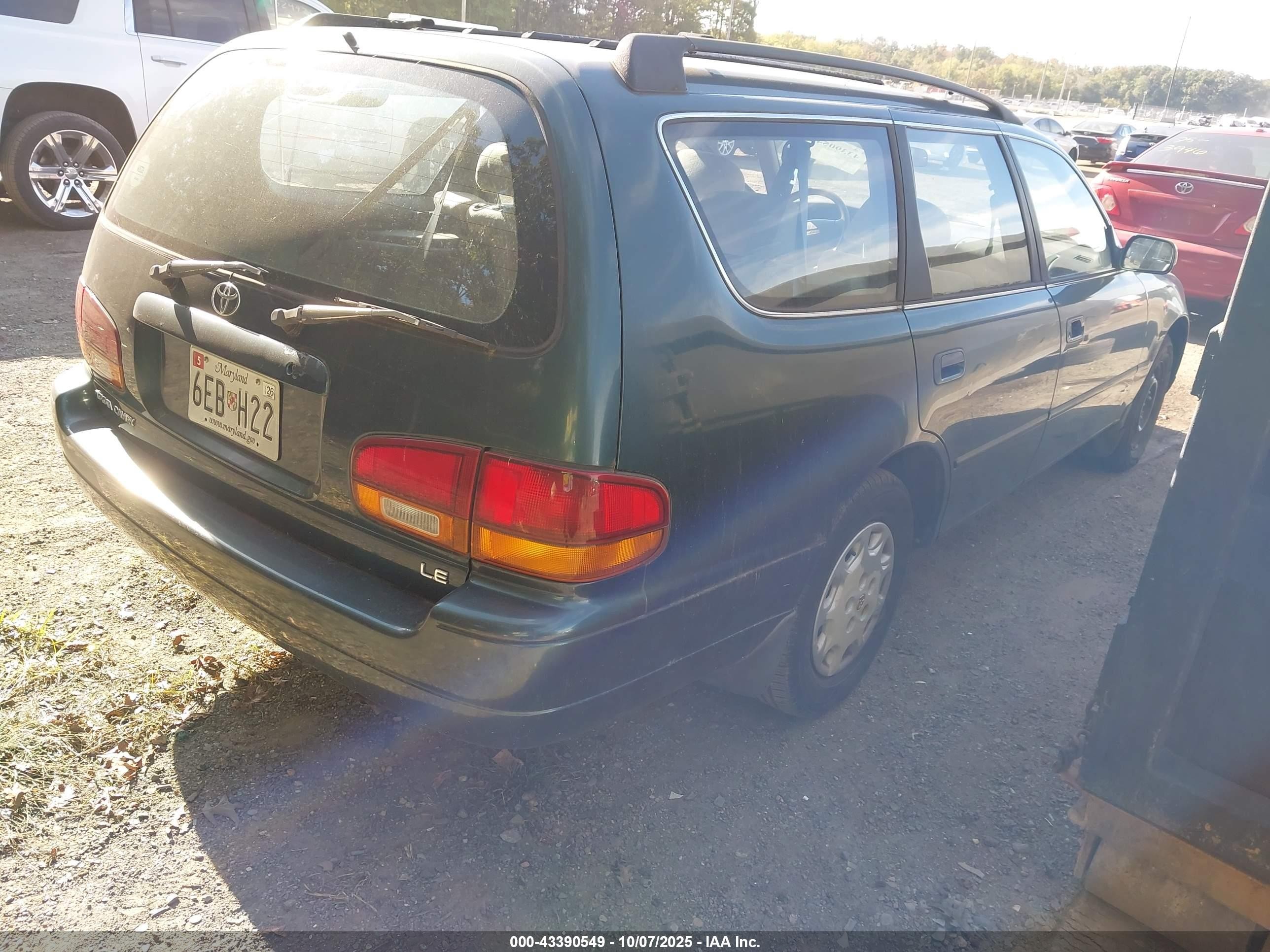 1996 Toyota Camry Le Green vin: 4T1EG12KXTU757129