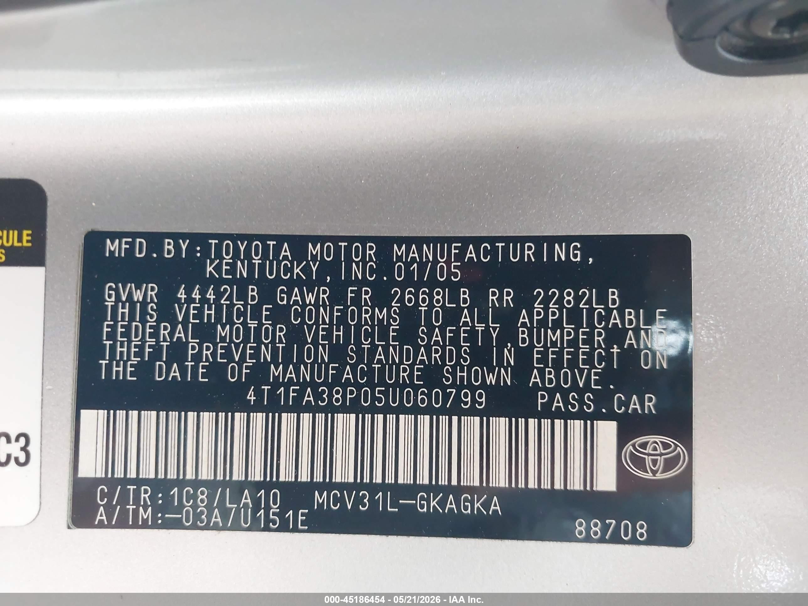 2005 Toyota Camry Solara Sle Silver vin: 4T1FA38P05U060799