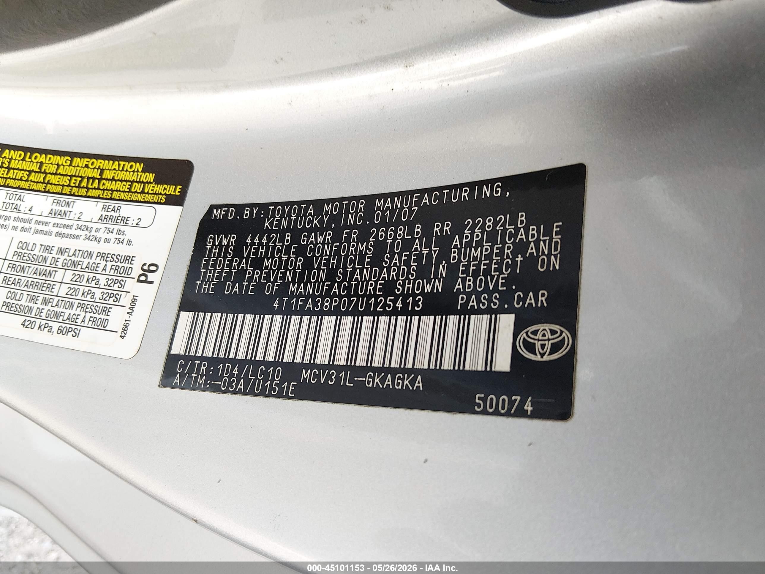 2007 Toyota Camry Solara Sle Silver vin: 4T1FA38P07U125413