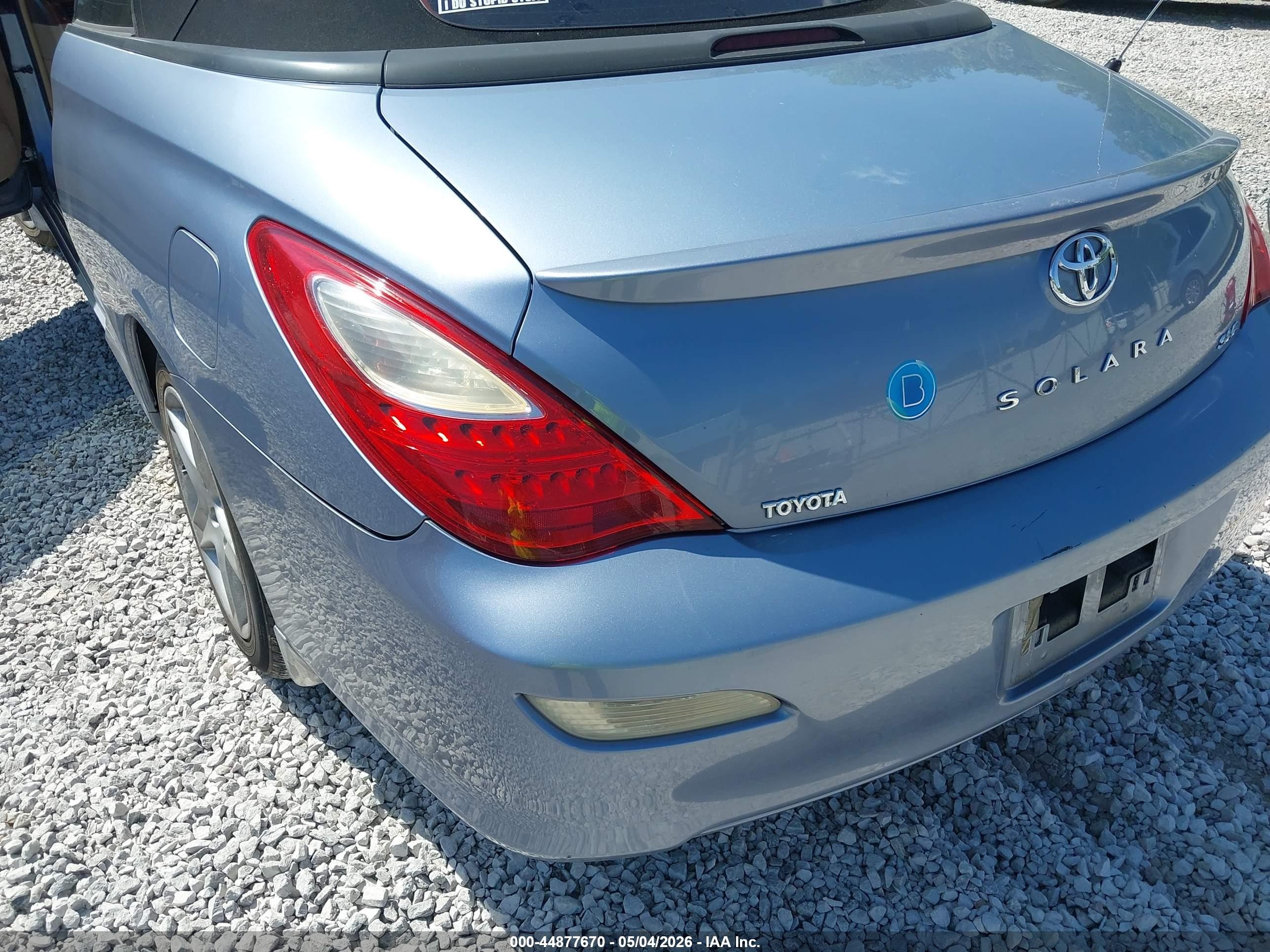 2007 Toyota Camry Solara Sle Blue vin: 4T1FA38P07U128778