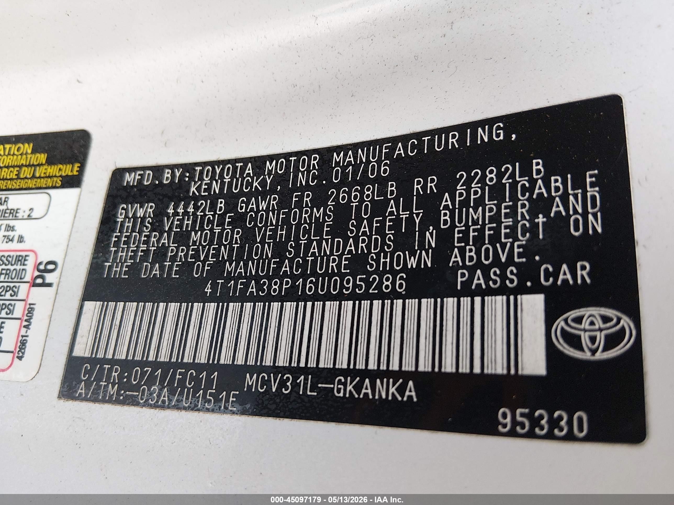 2006 Toyota Camry Solara Se White vin: 4T1FA38P16U095286