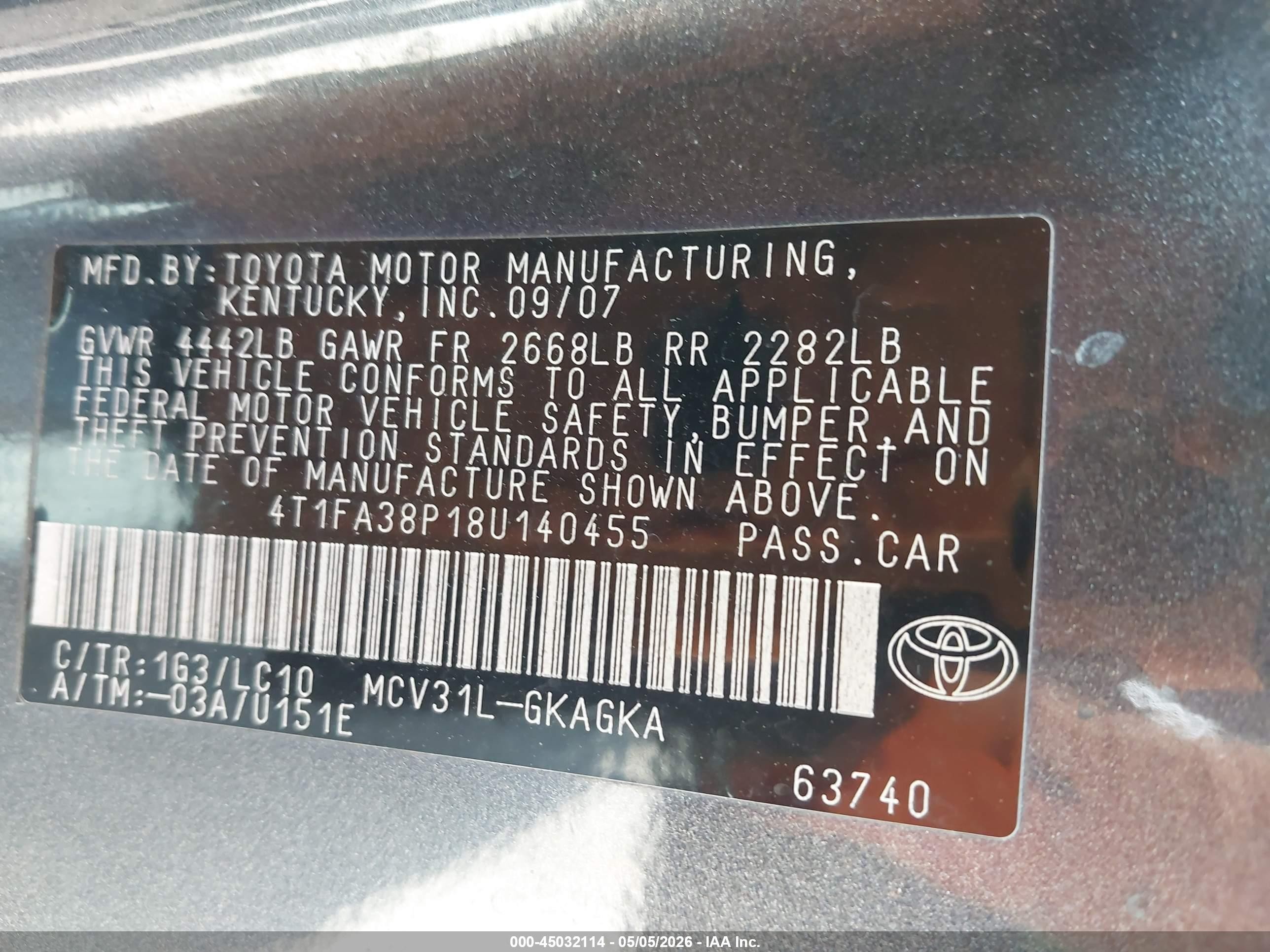 2008 Toyota Camry Solara Sle Gray vin: 4T1FA38P18U140455