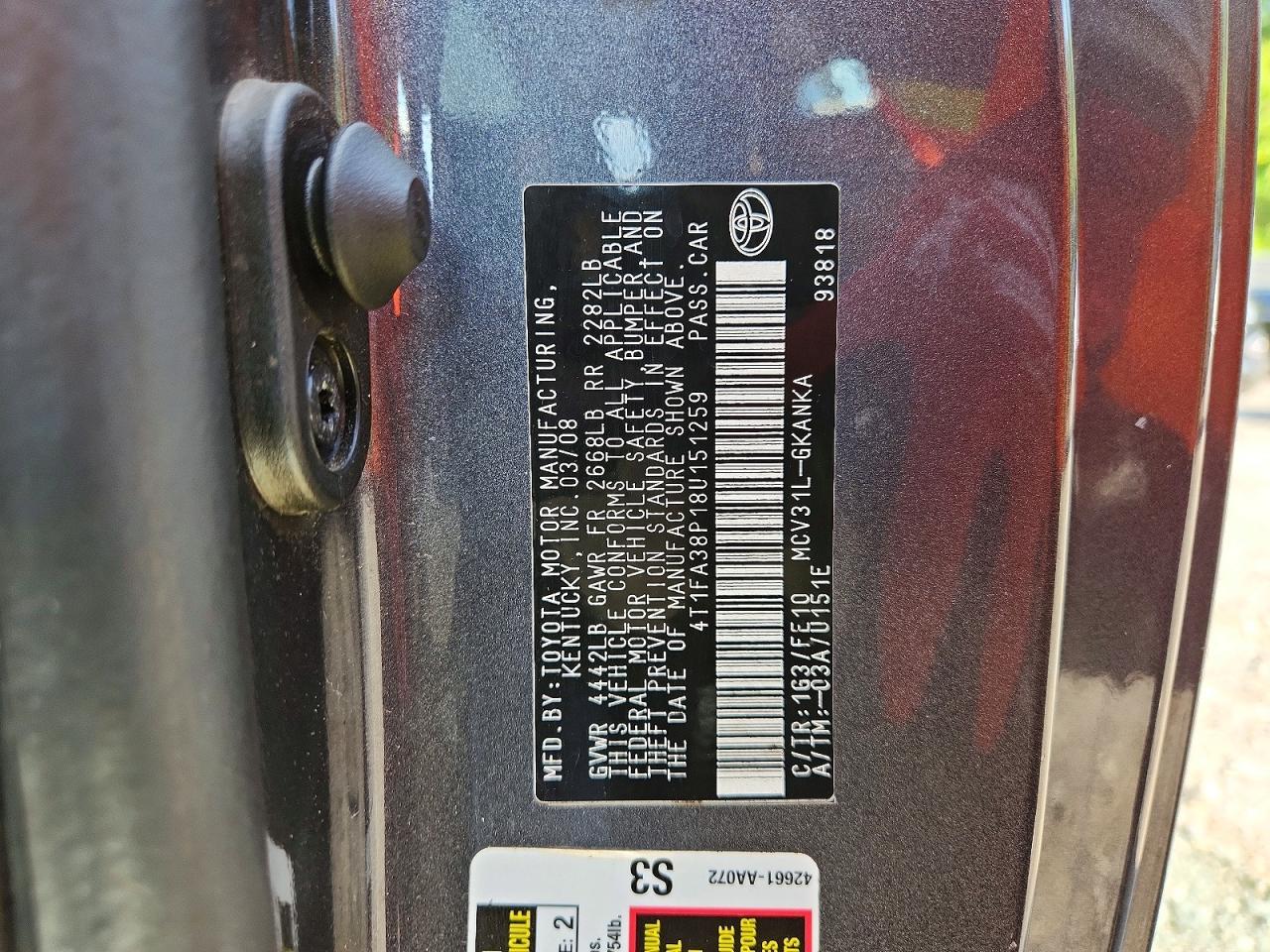 2008 Toyota Camry Solara Se V6 Gray vin: 4T1FA38P18U151259