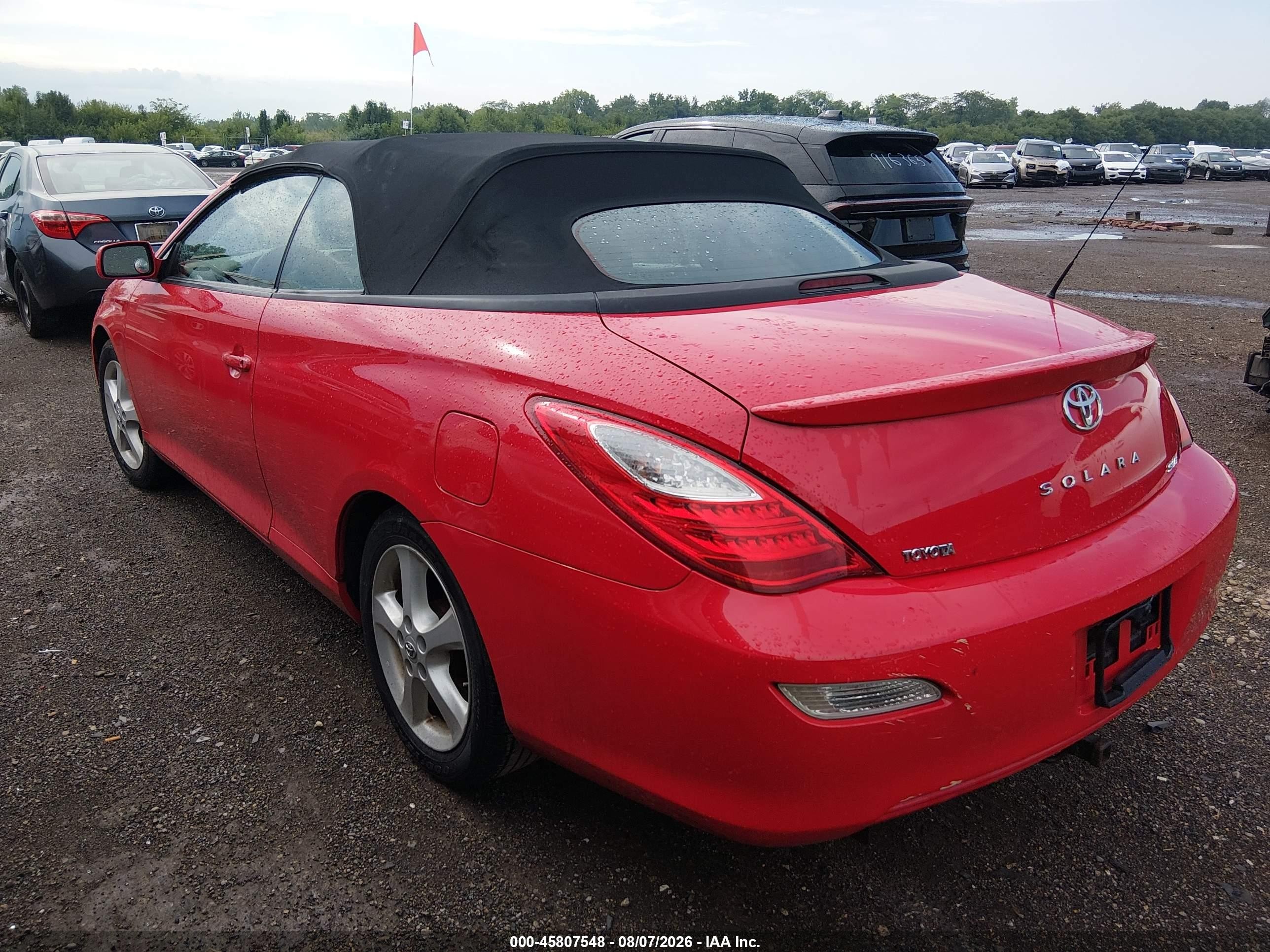 2007 Toyota Camry Solara Sle Red vin: 4T1FA38P27U127910