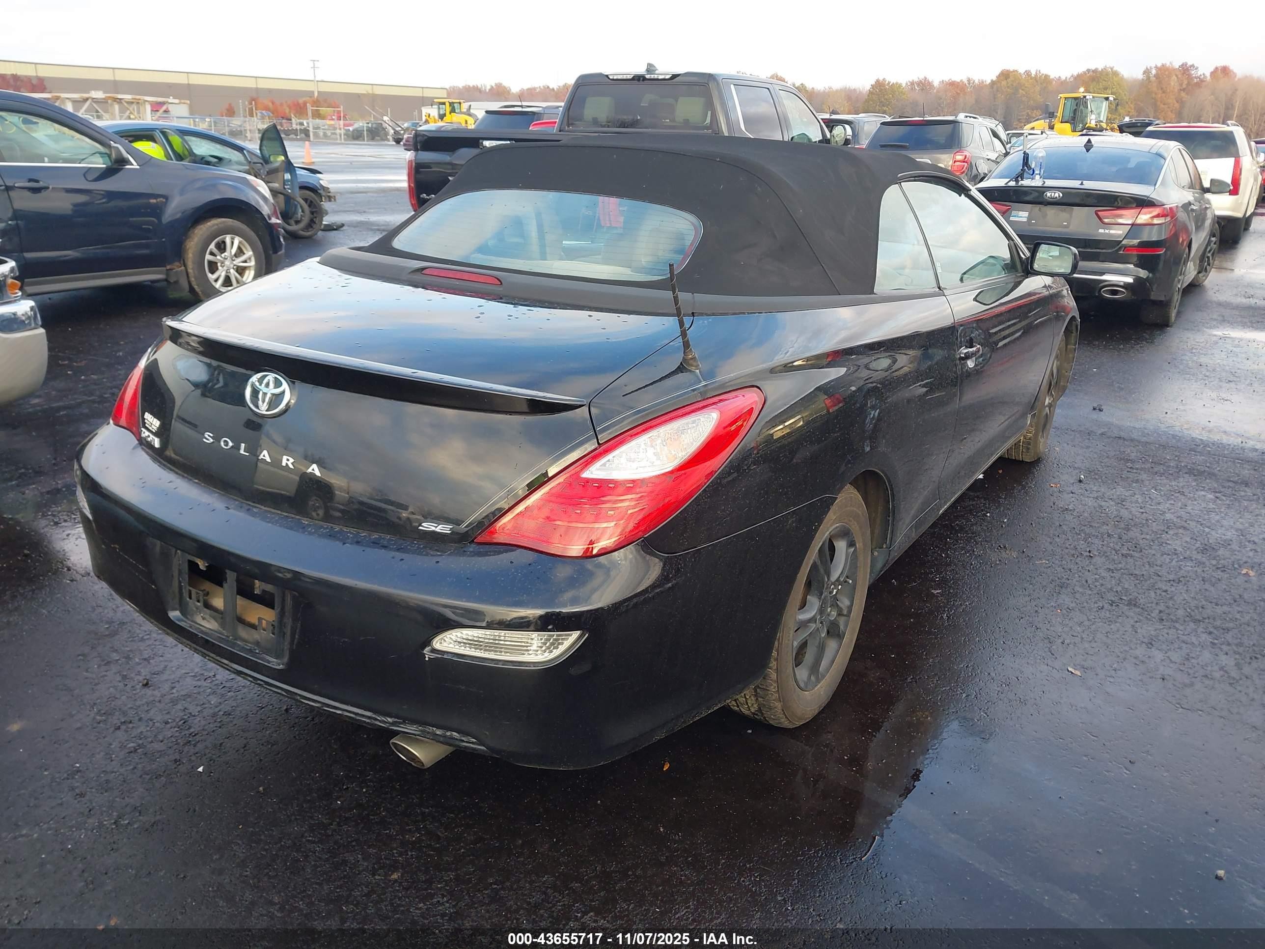 2008 Toyota Camry Solara Se Black vin: 4T1FA38P28U144255