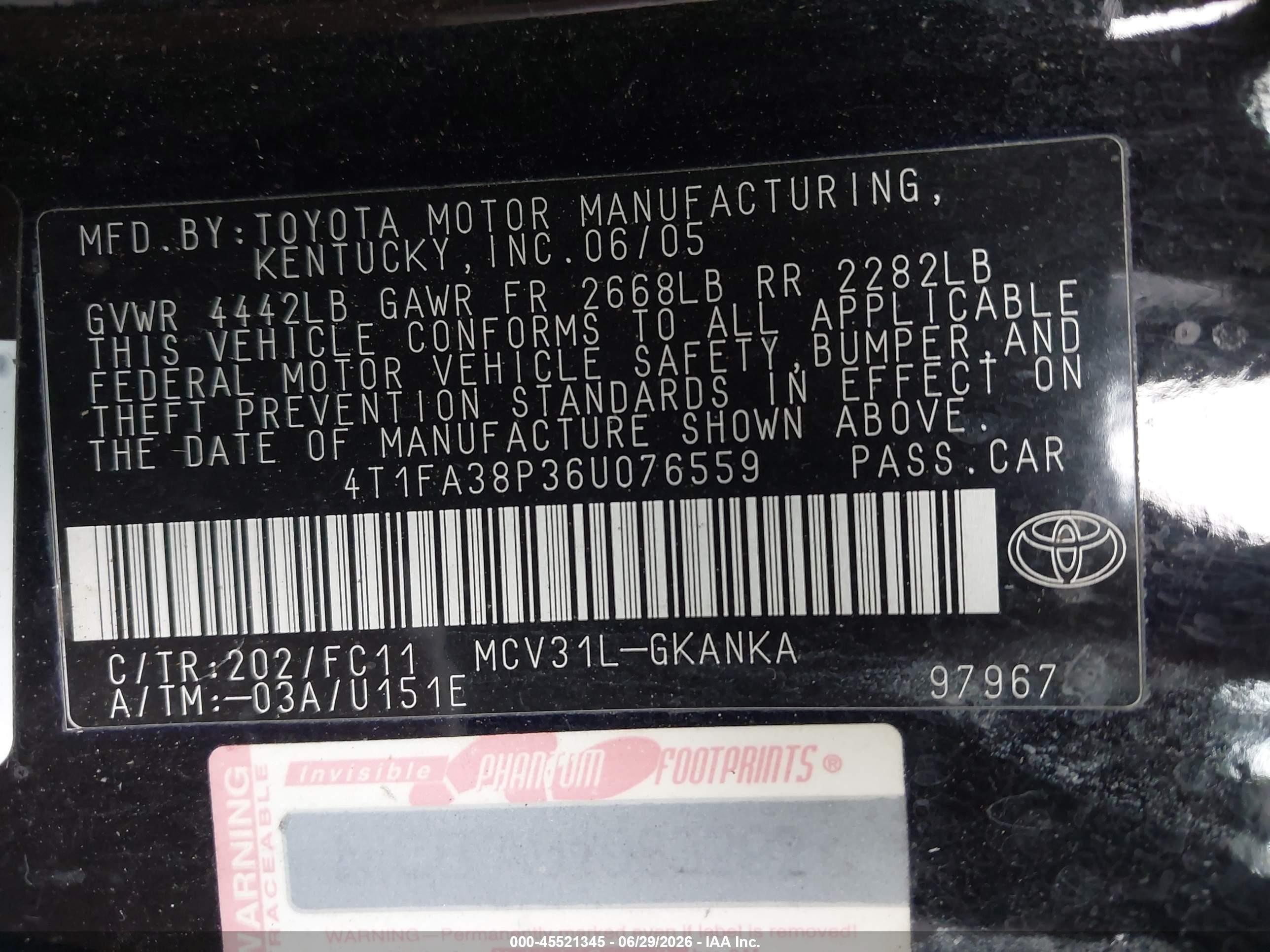 2006 Toyota Camry Solara Se Black vin: 4T1FA38P36U076559