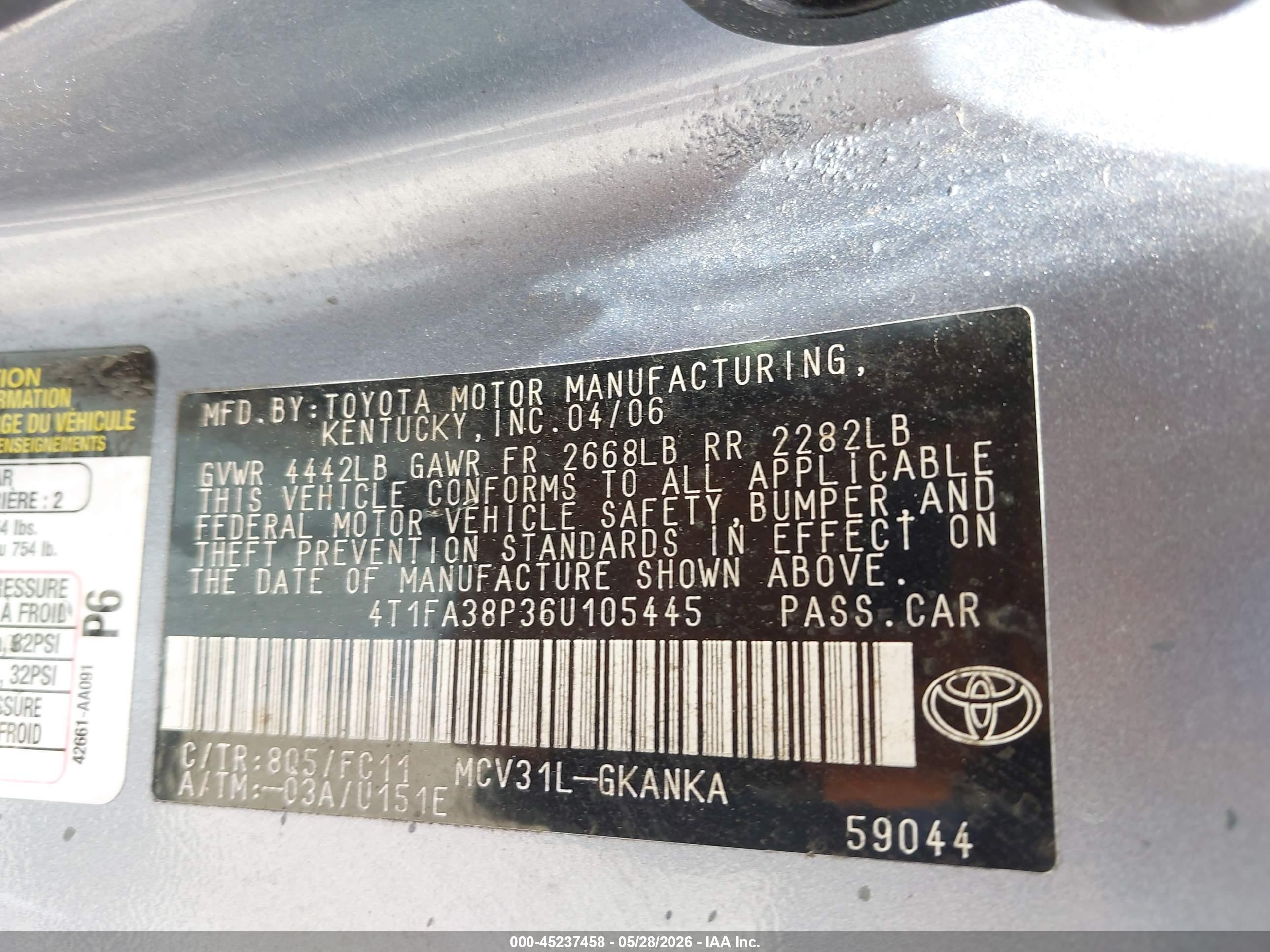 2006 Toyota Camry Solara Se Blue vin: 4T1FA38P36U105445