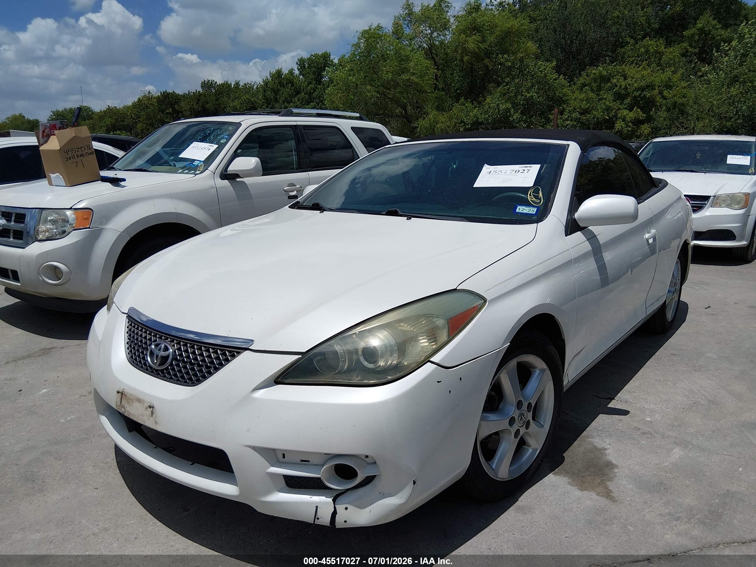 2007 Toyota Camry Solara Sle White vin: 4T1FA38P37U114857