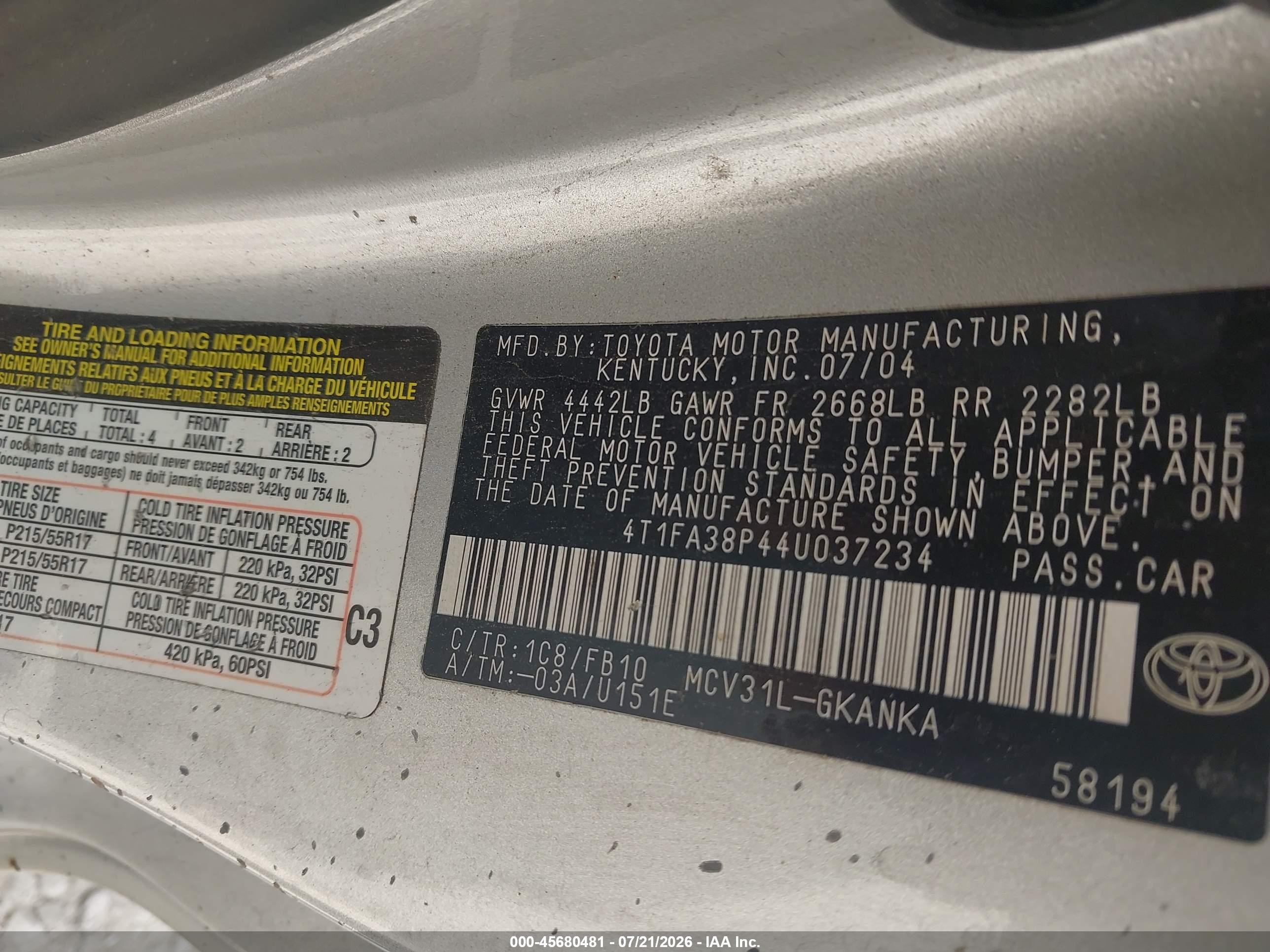 2004 Toyota Camry Solara Se Silver vin: 4T1FA38P44U037234
