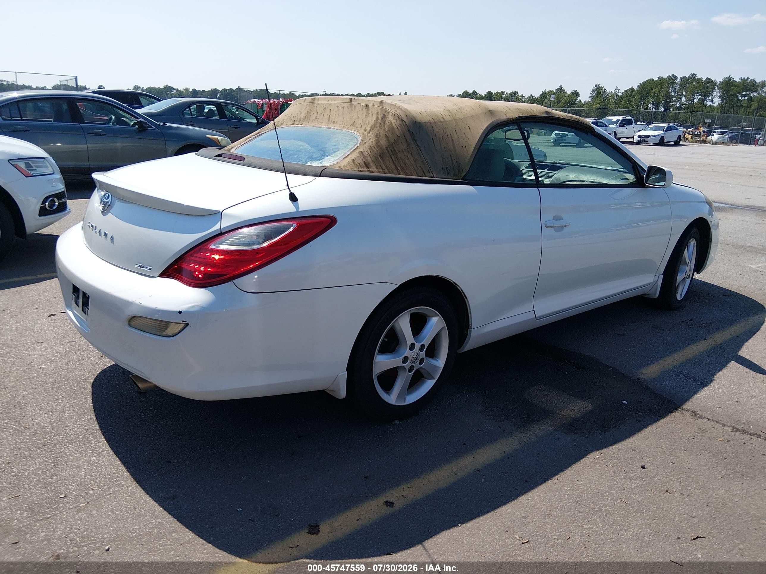 2007 Toyota Camry Solara Sle White vin: 4T1FA38P47U122823