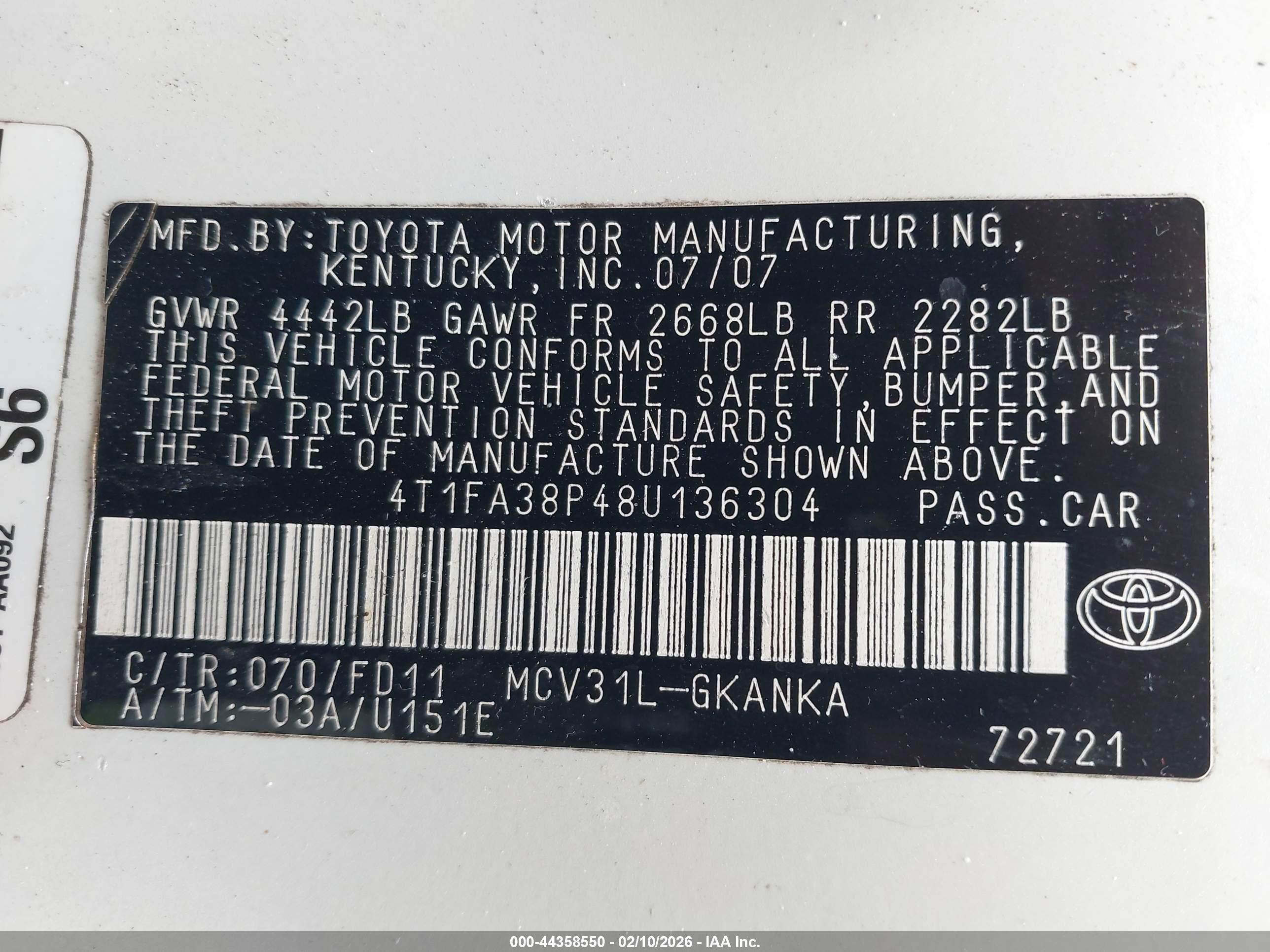 2008 Toyota Camry Solara Sport White vin: 4T1FA38P48U136304