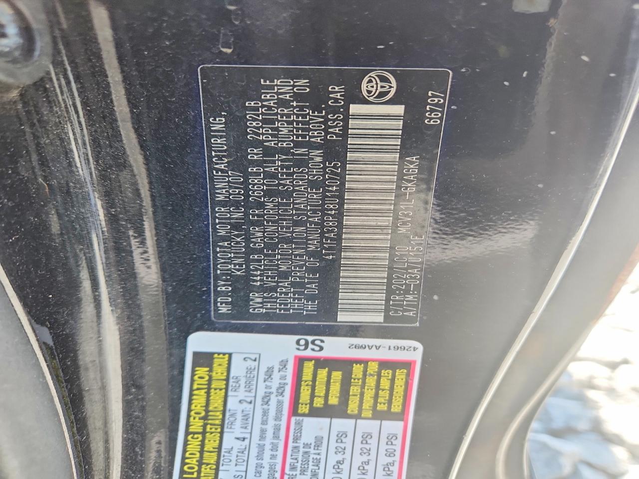 2008 Toyota Camry Solara Sle V6 Black vin: 4T1FA38P48U140725