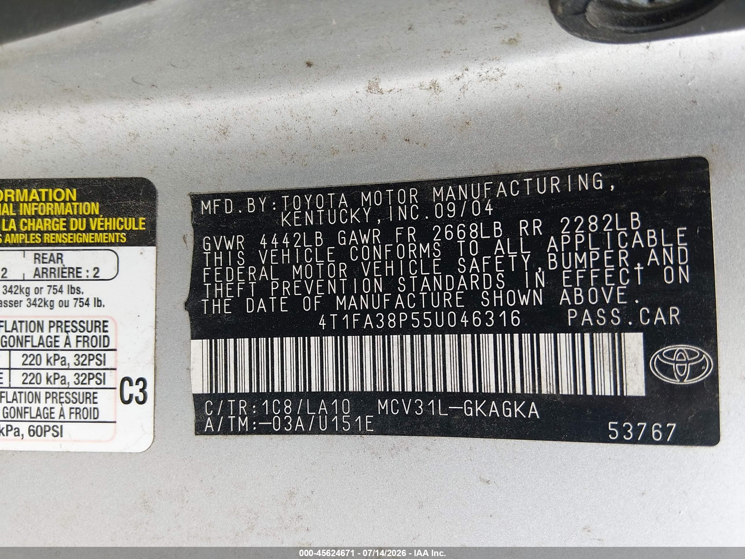 2005 Toyota Camry Solara Sle Silver vin: 4T1FA38P55U046316