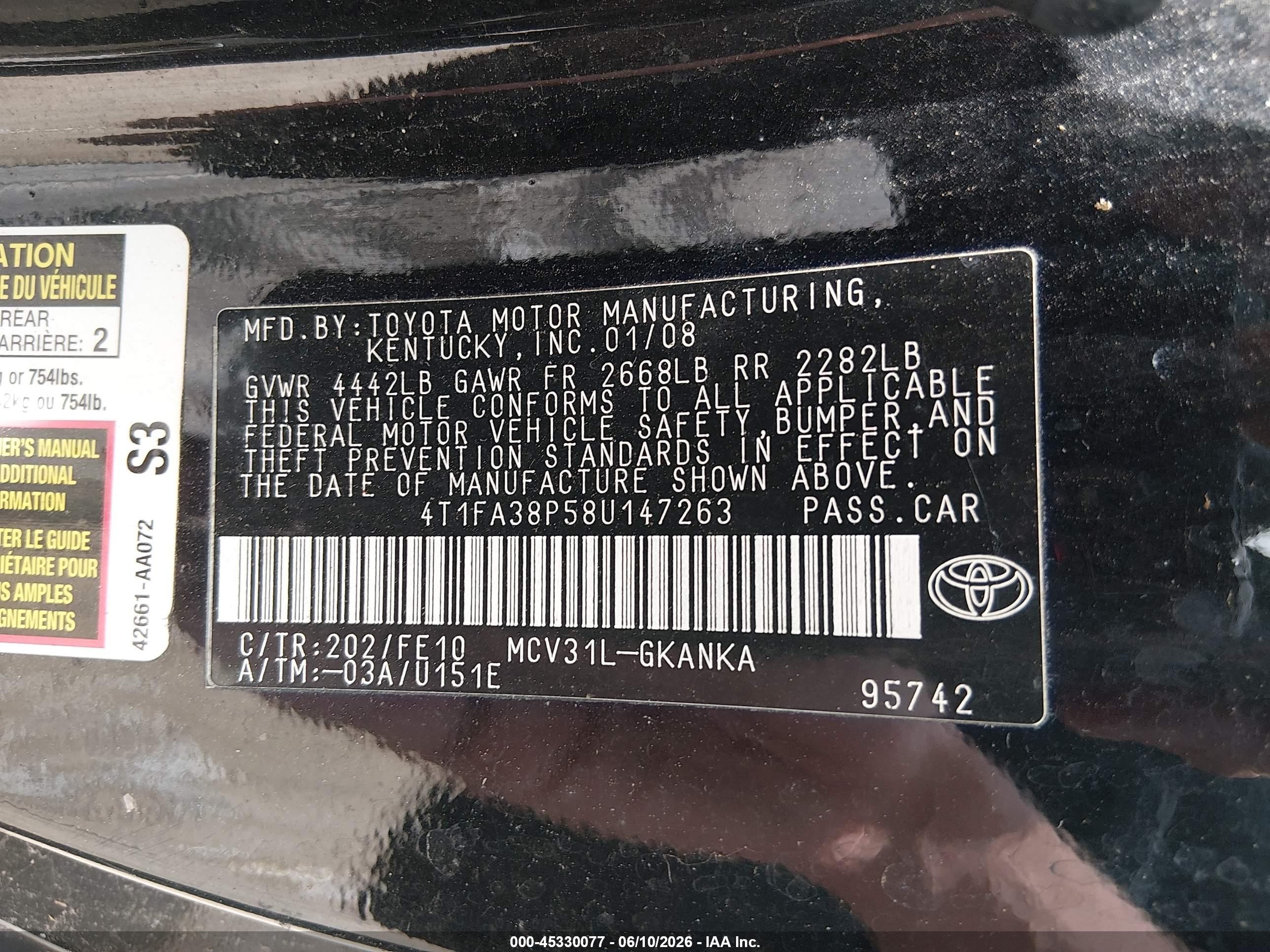 2008 Toyota Camry Solara Se Серебряный vin: 4T1FA38P58U147263