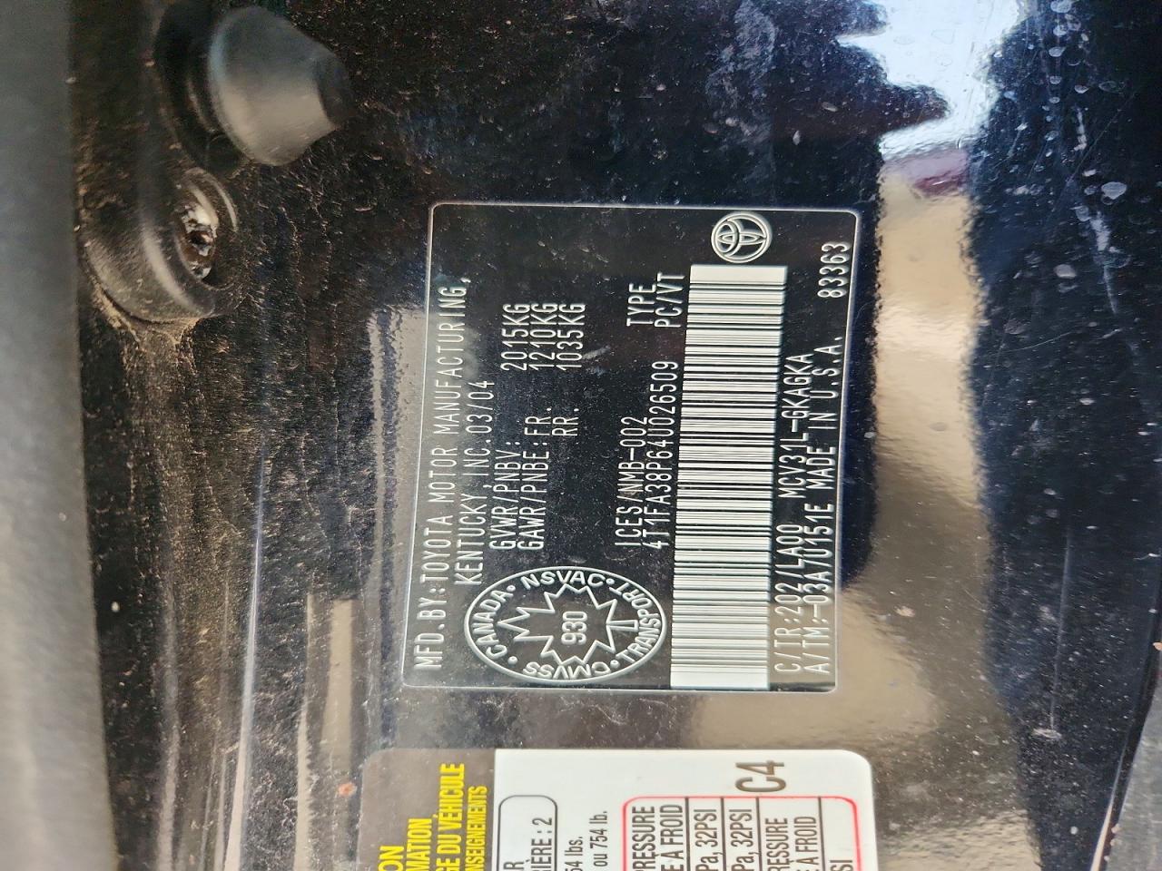 2004 Toyota Camry Solara Se V6 Black vin: 4T1FA38P64U026509