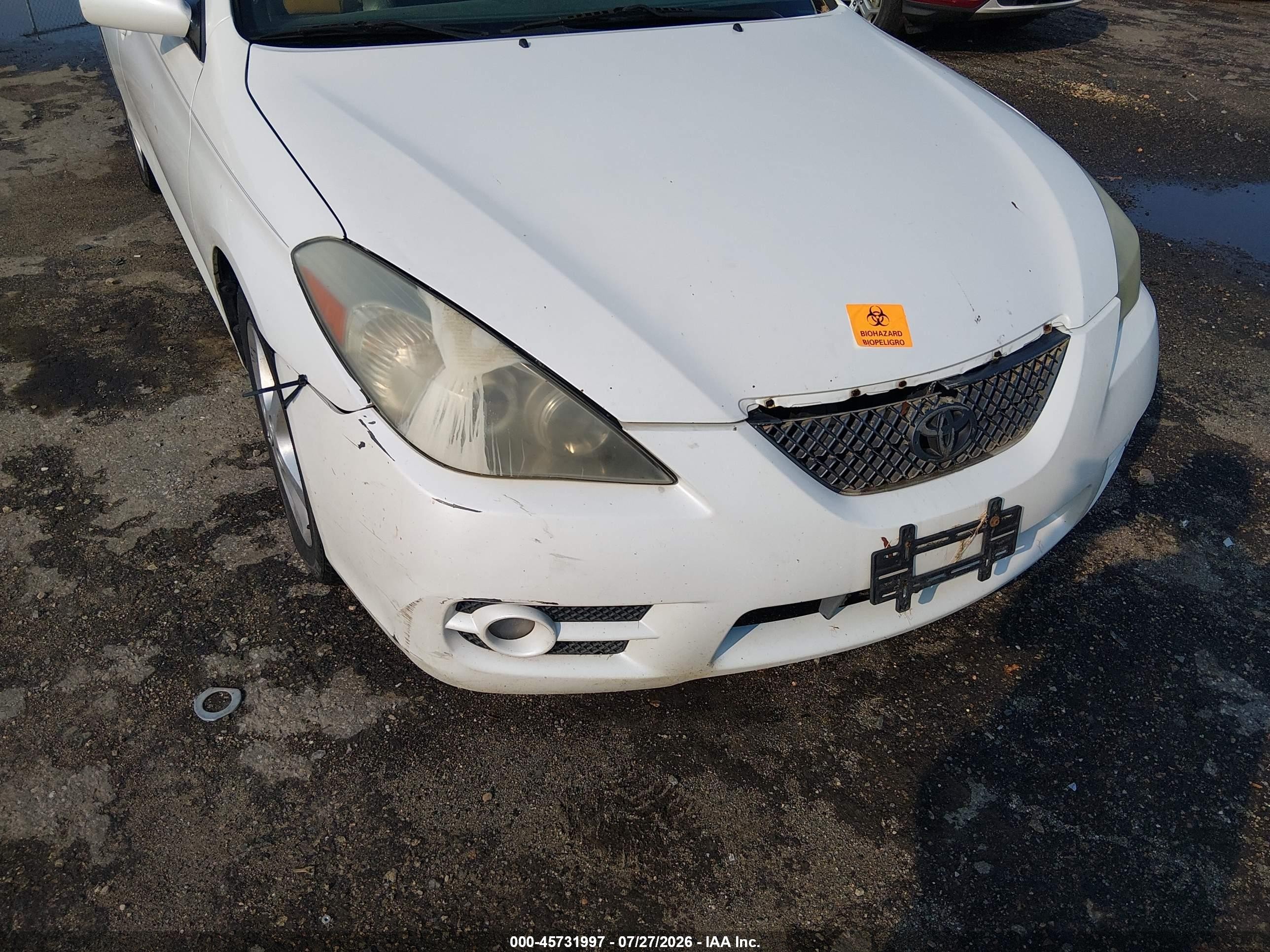 2007 Toyota Camry Solara Sle White vin: 4T1FA38P67U126405