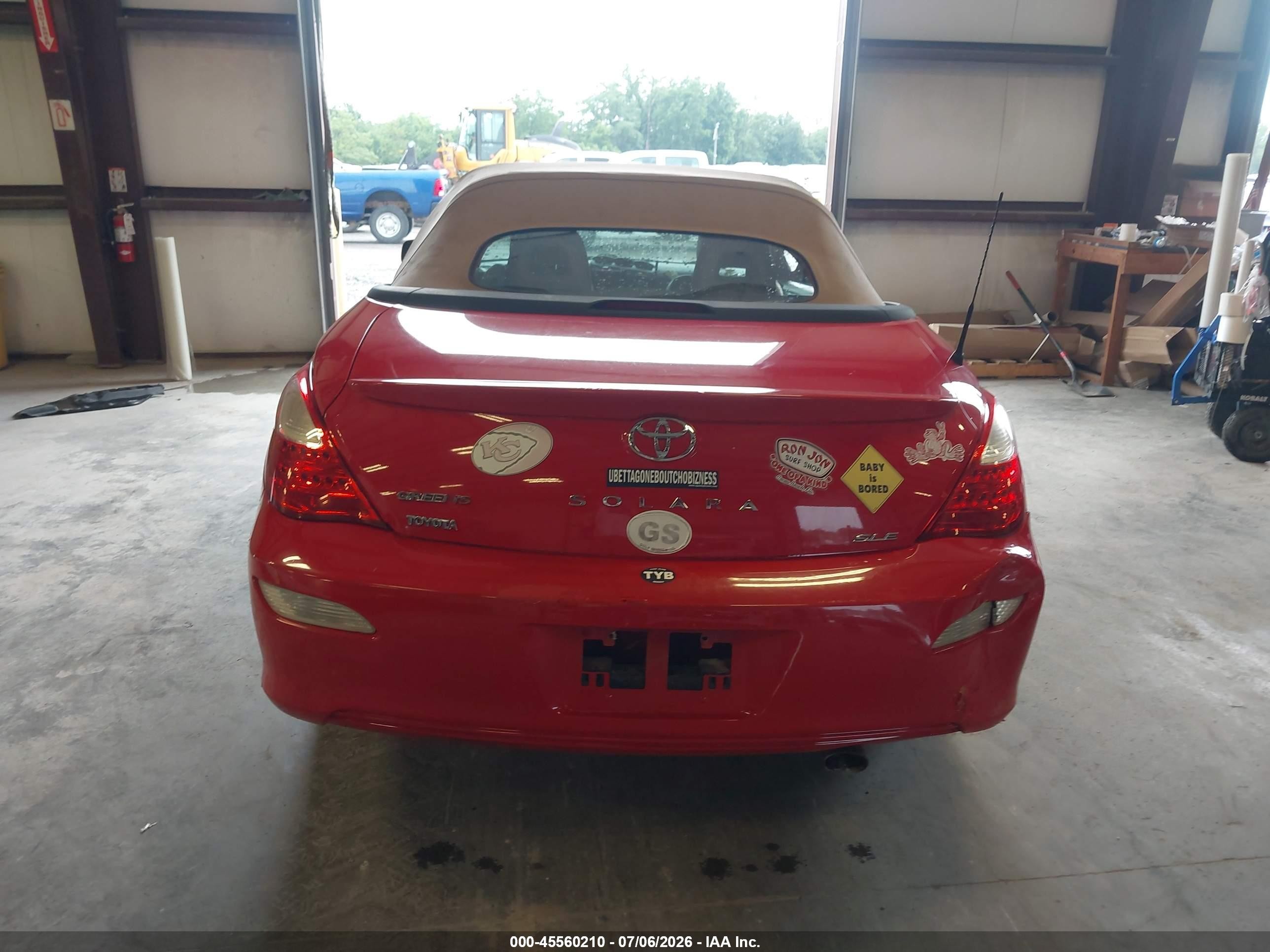 2007 Toyota Camry Solara Sle Red vin: 4T1FA38P67U131412