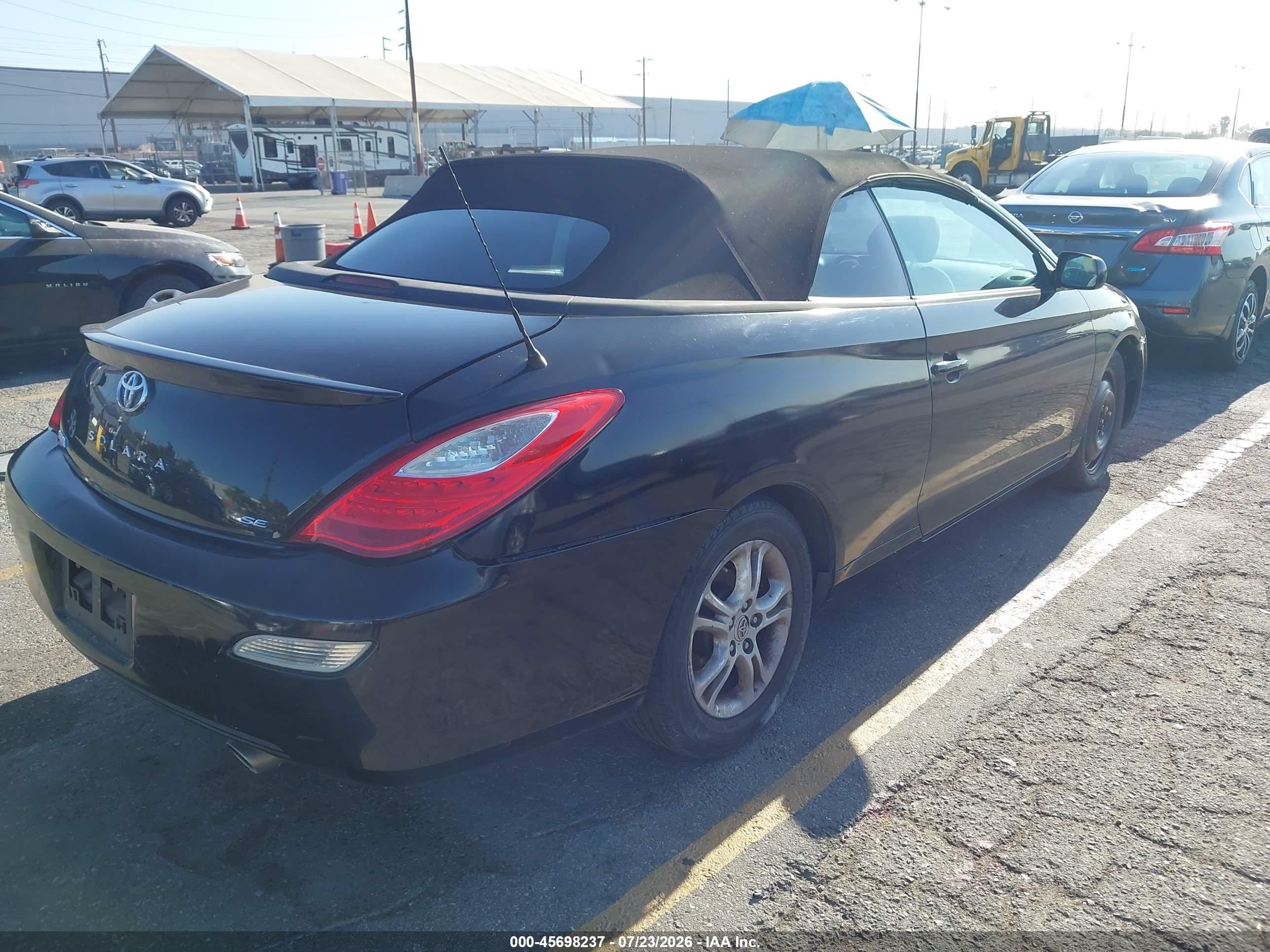 2007 Toyota Camry Solara Se Black vin: 4T1FA38P67U135315