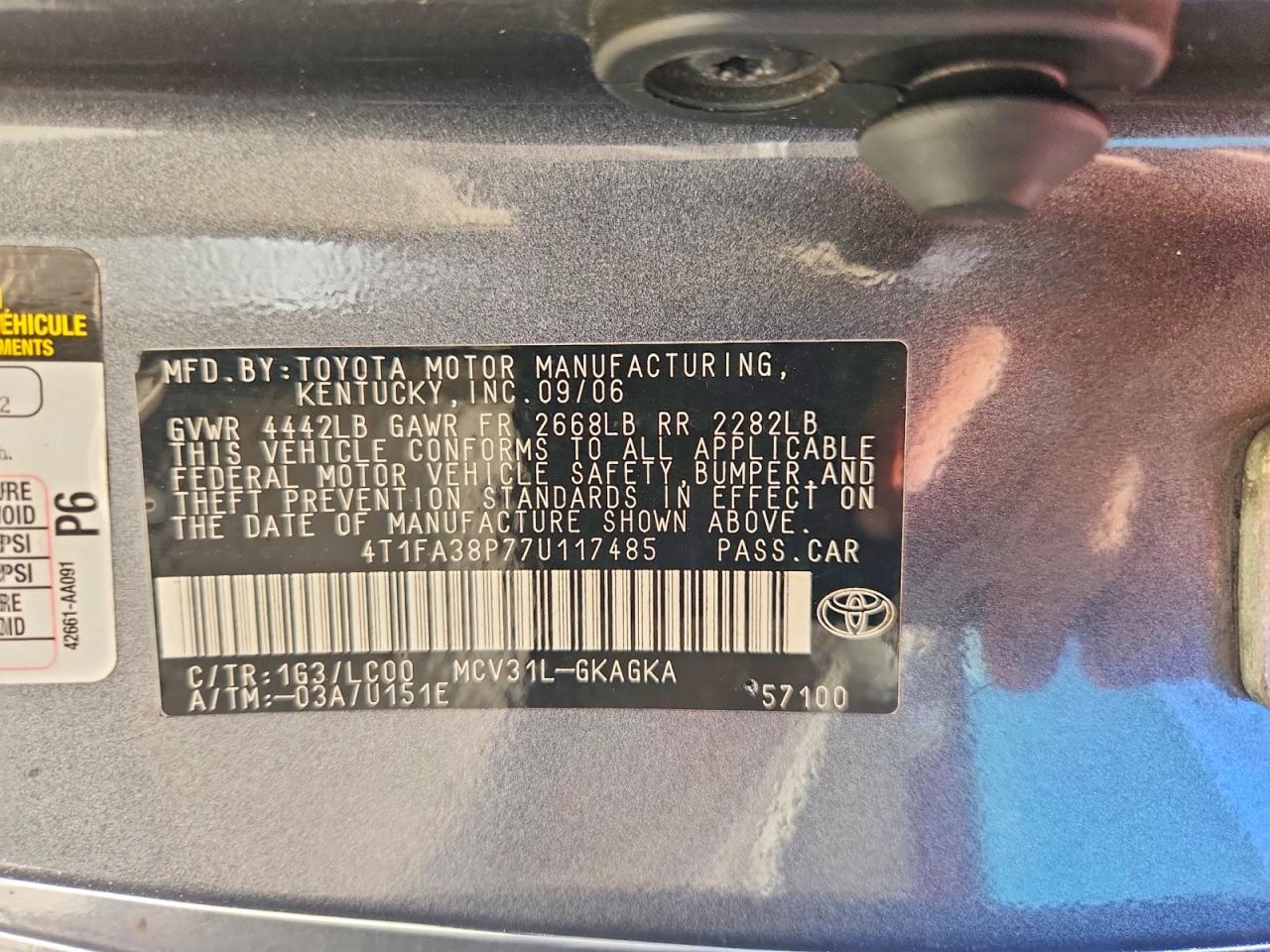 2007 Toyota Camry Solara Sle V6 Серый vin: 4T1FA38P77U117485