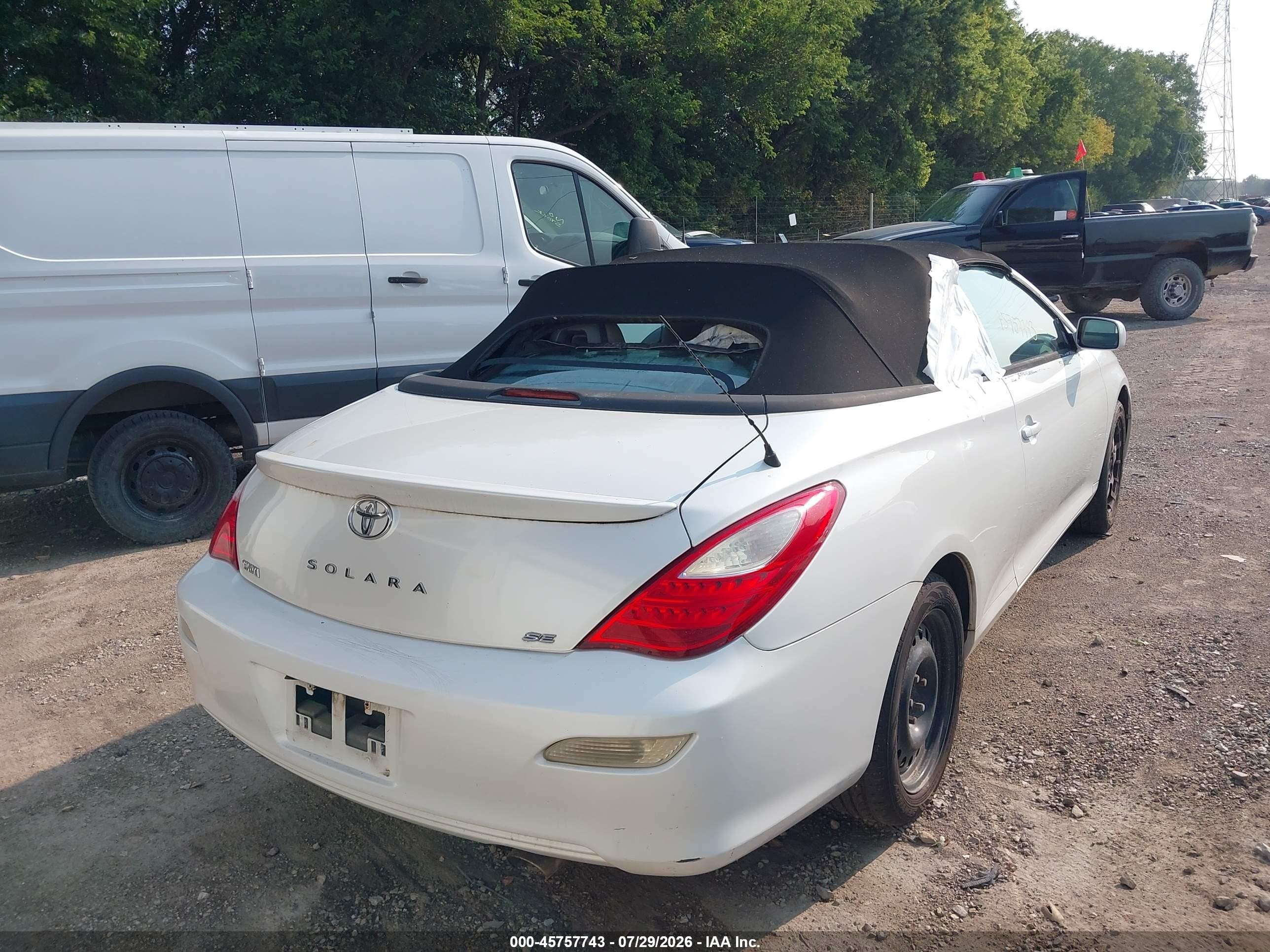 2007 Toyota Camry Solara Se White vin: 4T1FA38P77U124694