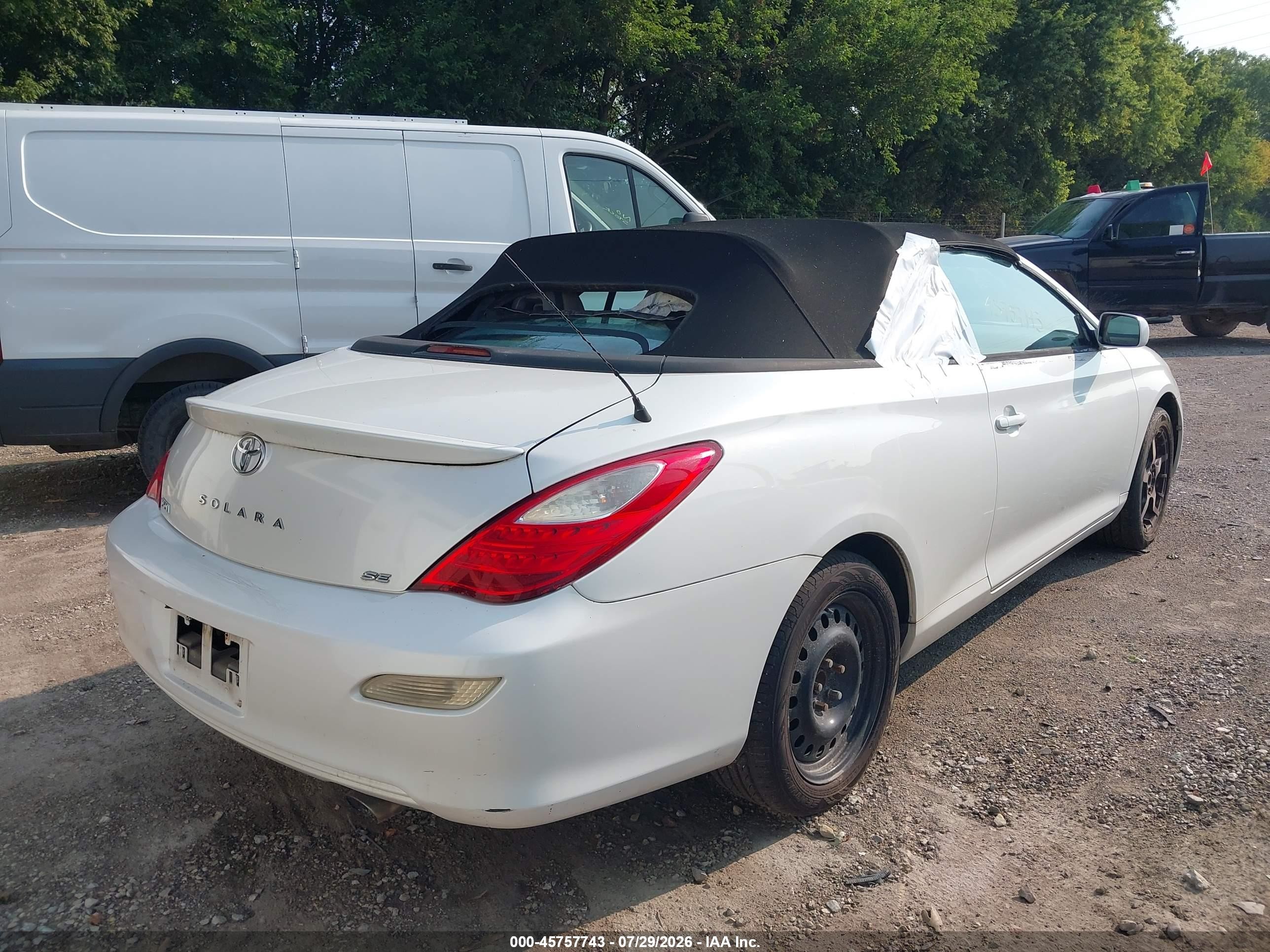 2007 Toyota Camry Solara Se White vin: 4T1FA38P77U124694