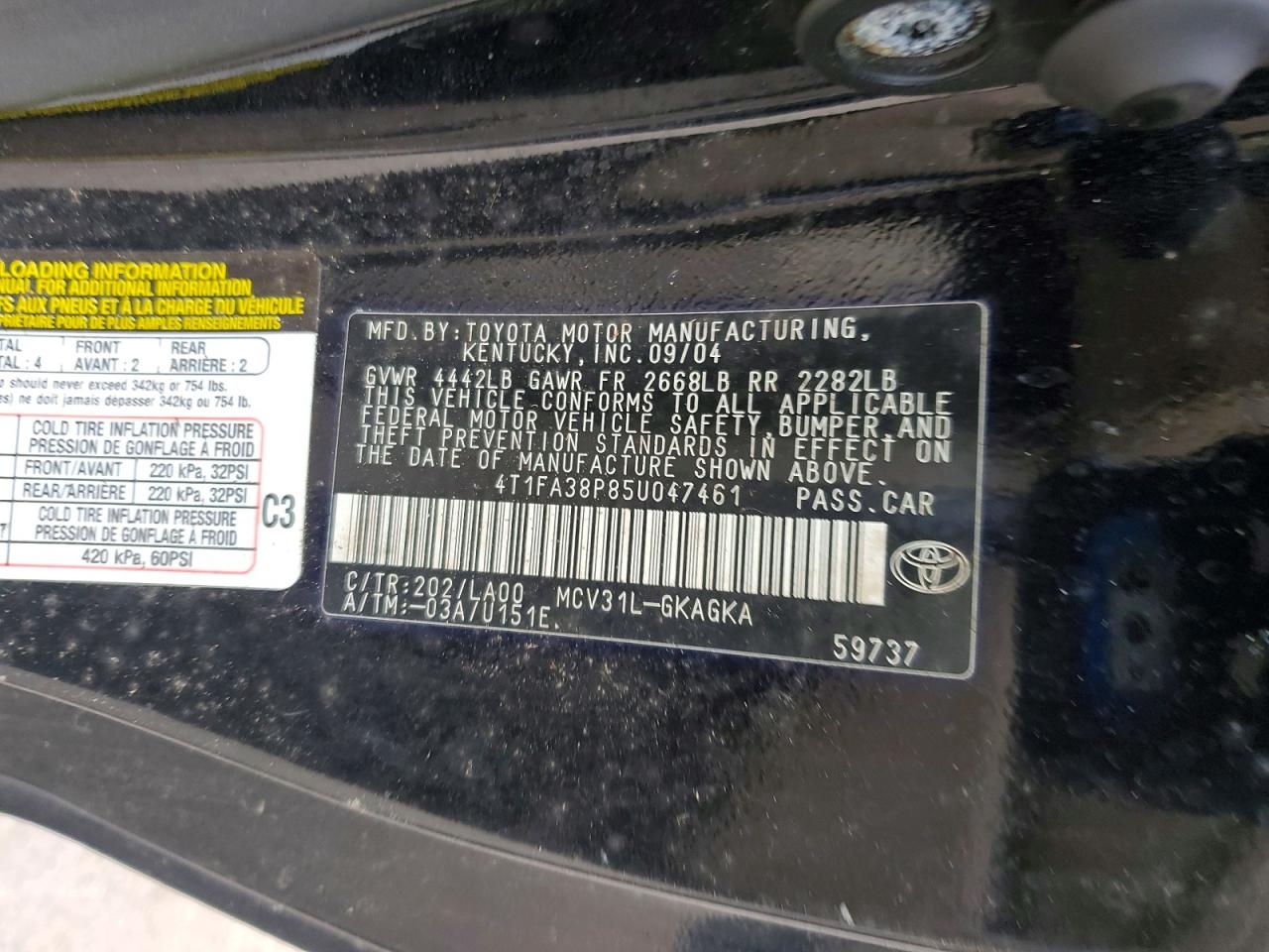 2005 Toyota Camry Solara Sle V6 Black vin: 4T1FA38P85U047461