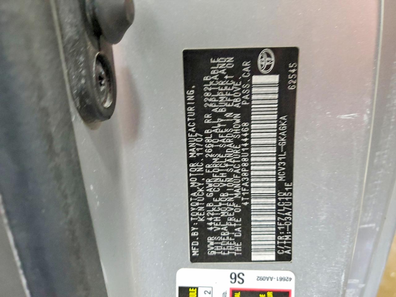 2008 Toyota Camry Solara Sle V6 Silver vin: 4T1FA38P88U144468