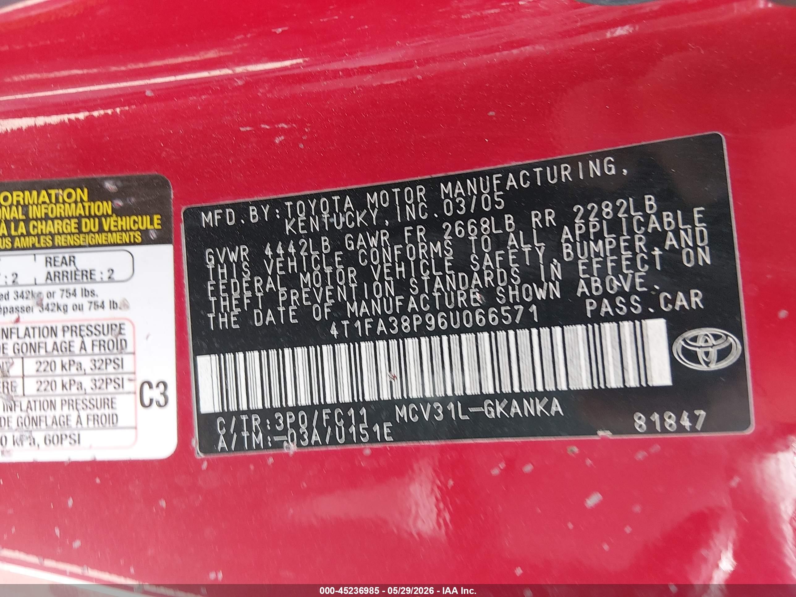 2006 Toyota Camry Solara Se Red vin: 4T1FA38P96U066571
