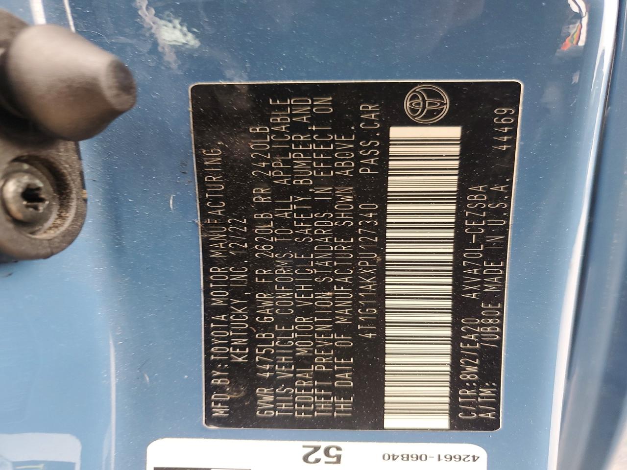 2023 Toyota Camry Se Blue vin: 4T1G11AKXPU127340