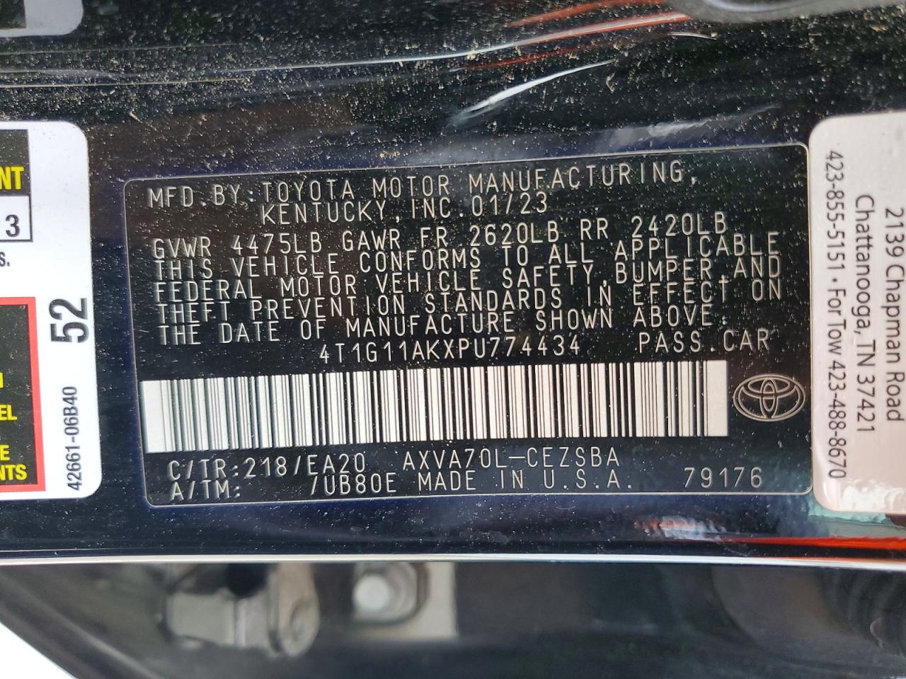 2023 Toyota Camry Se Black vin: 4T1G11AKXPU774434