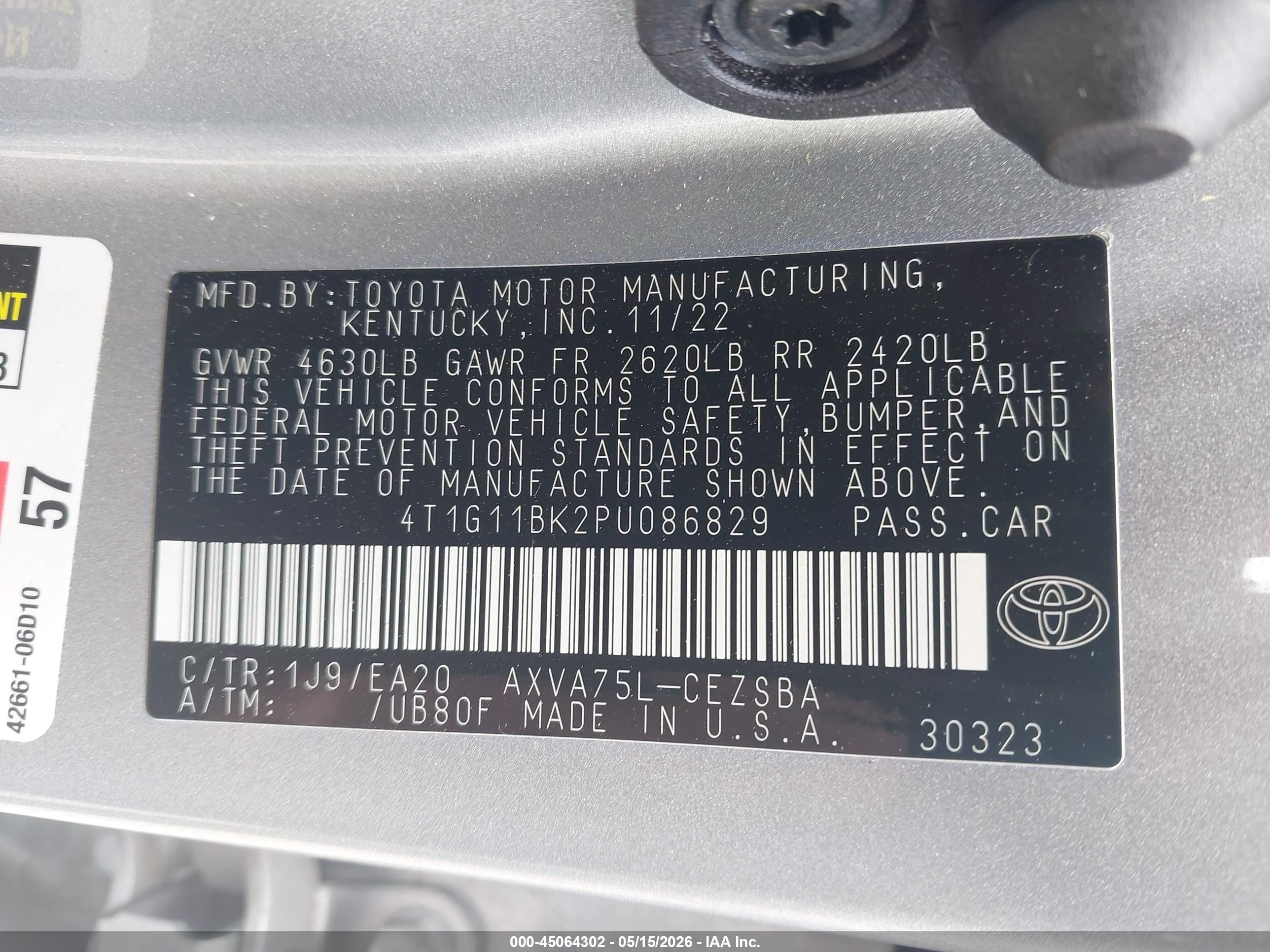 2023 Toyota Camry Se Awd Silver vin: 4T1G11BK2PU086829